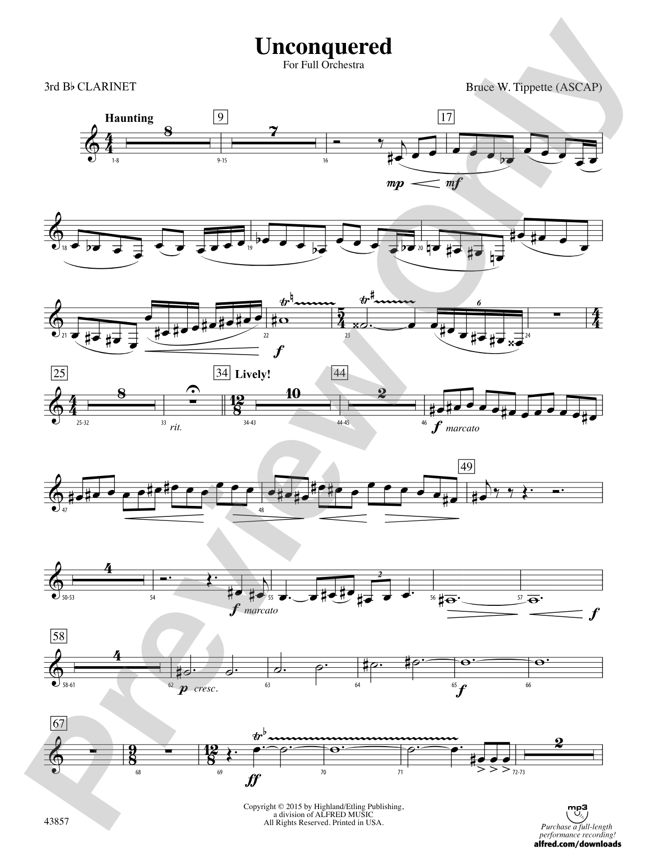 Unconquered: 3rd B-flat Clarinet