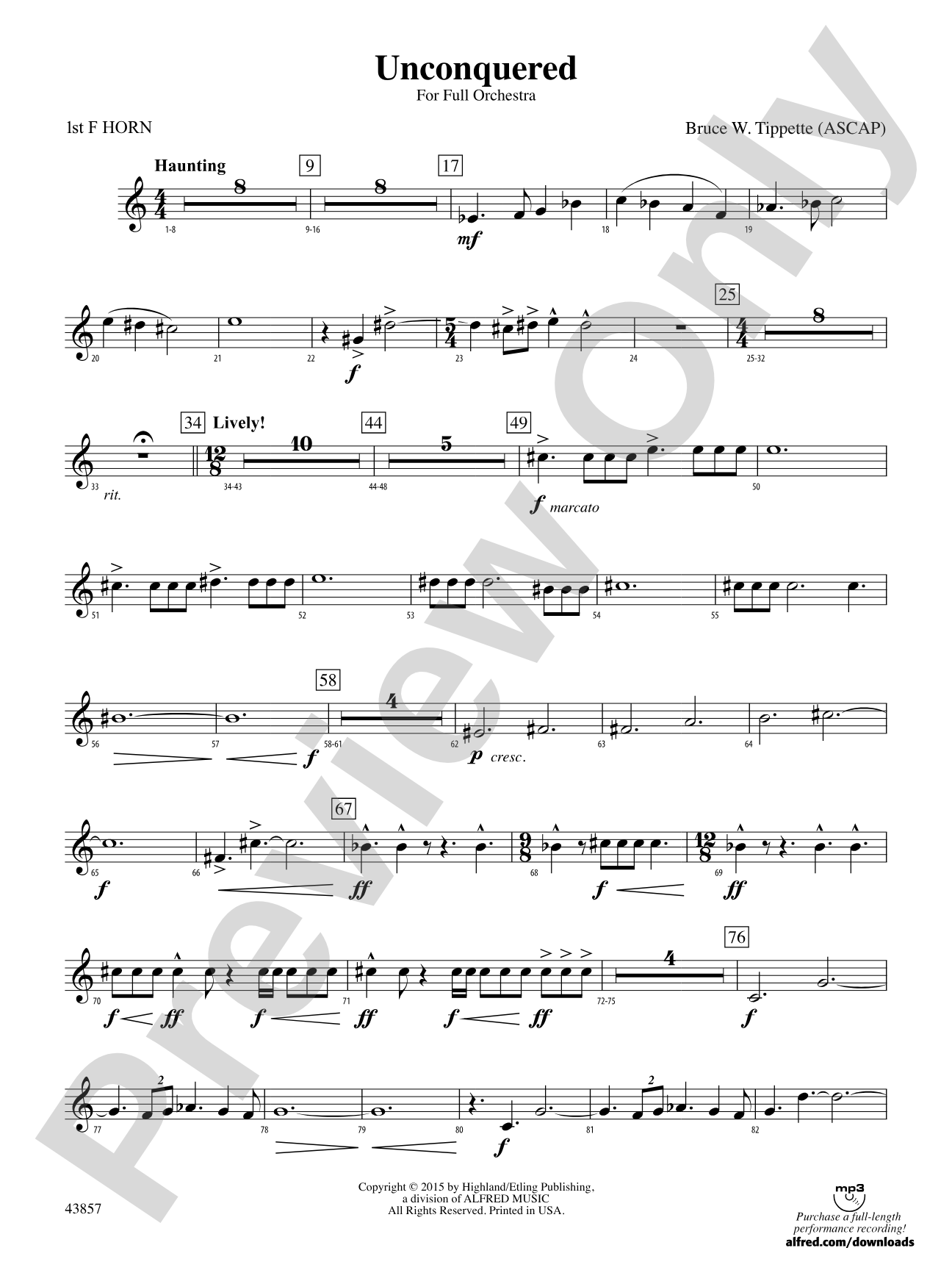 Unconquered: 1st F Horn