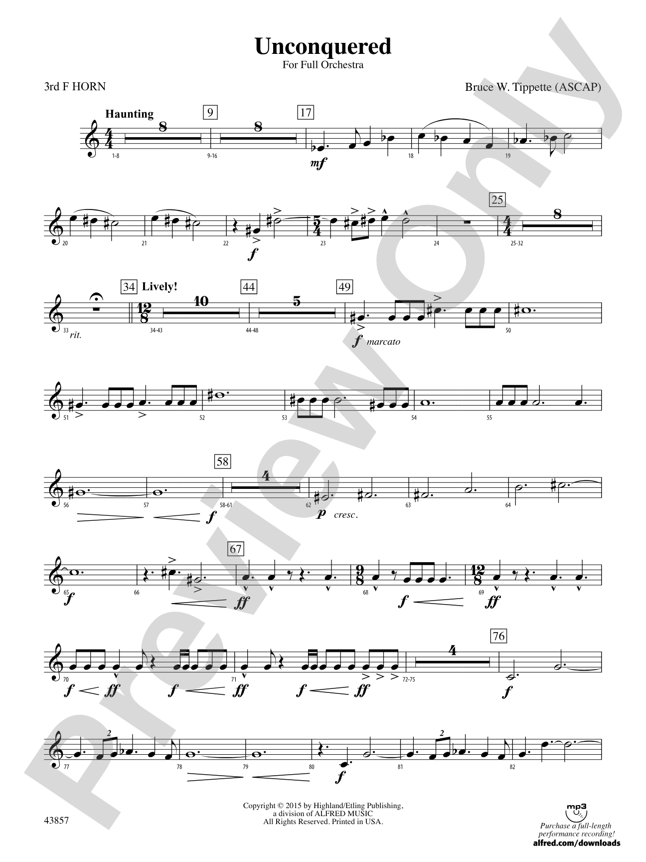 Unconquered: 3rd F Horn