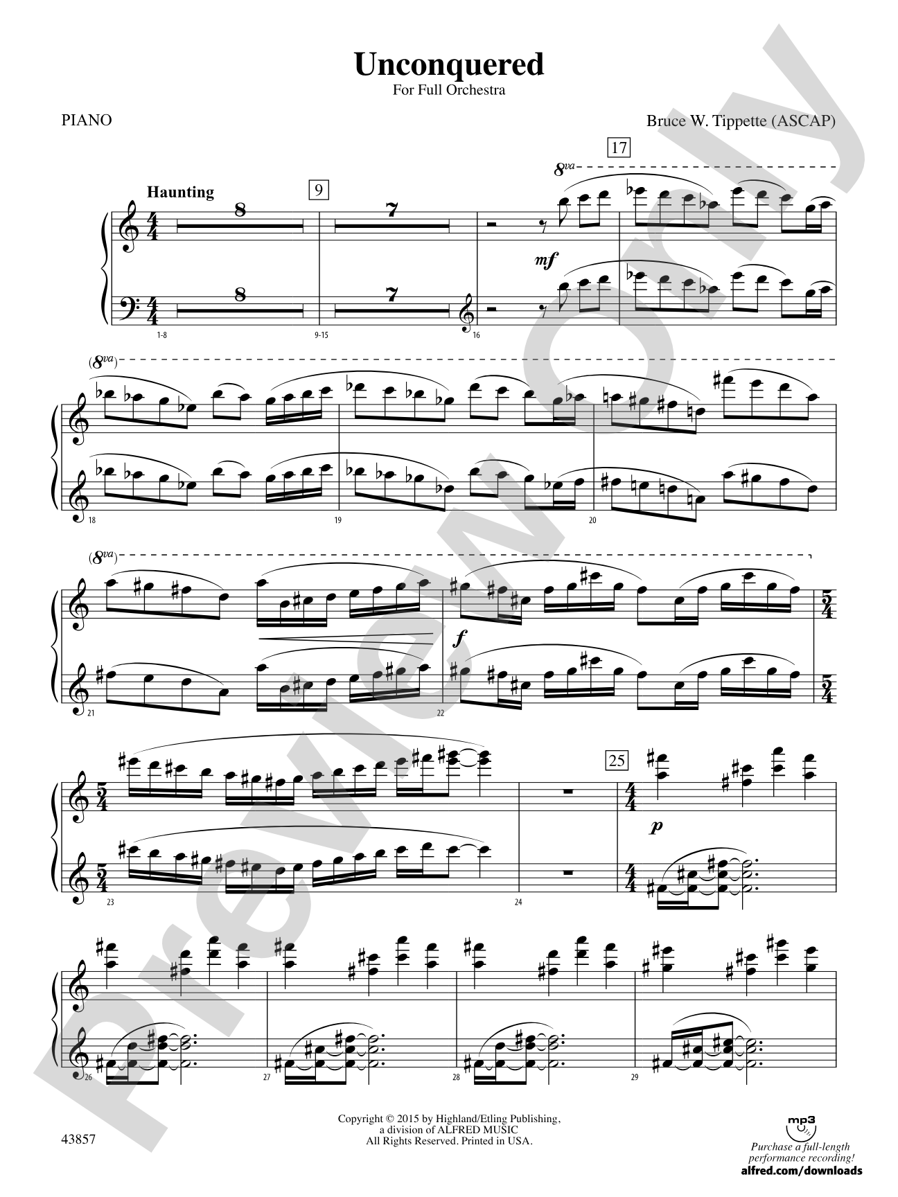 Unconquered: Piano Accompaniment