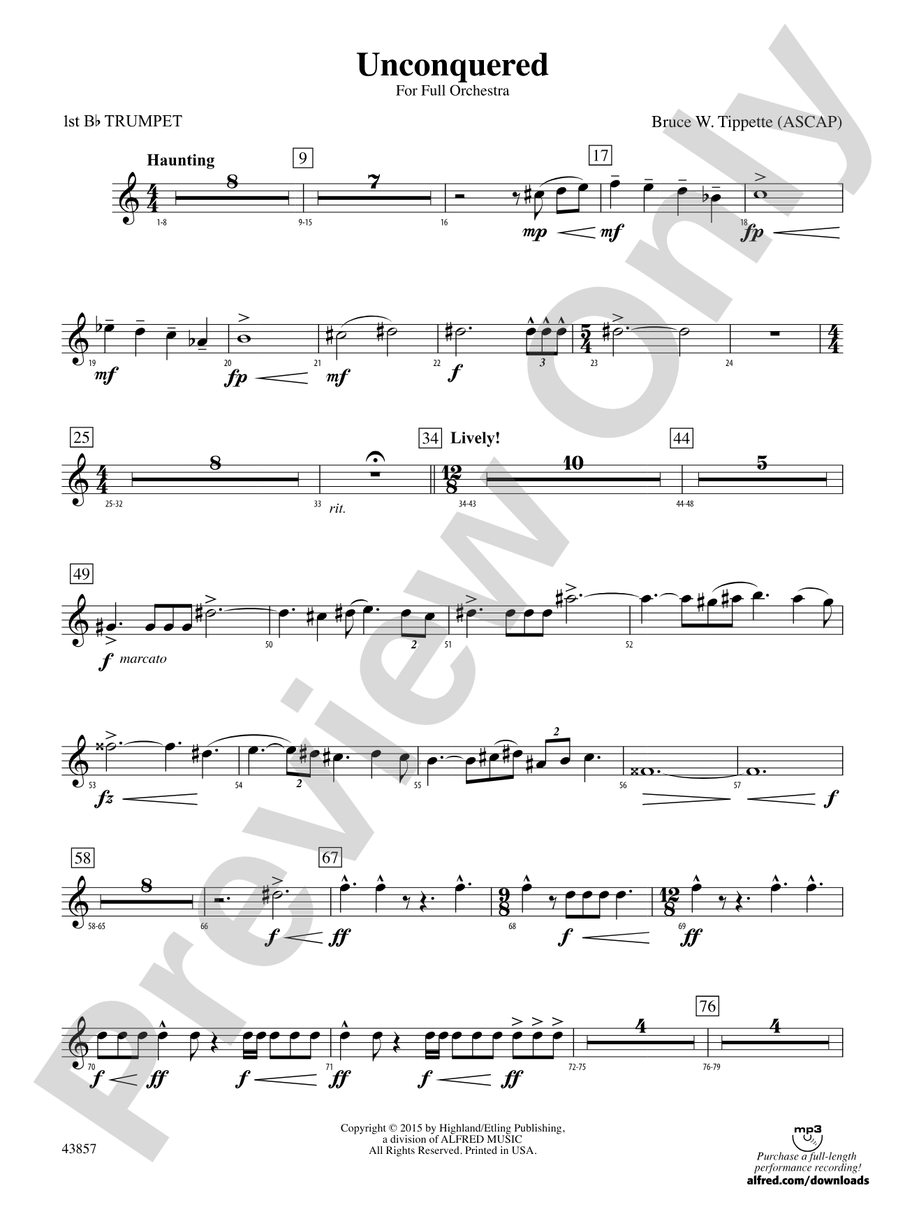 Unconquered: 1st B-flat Trumpet