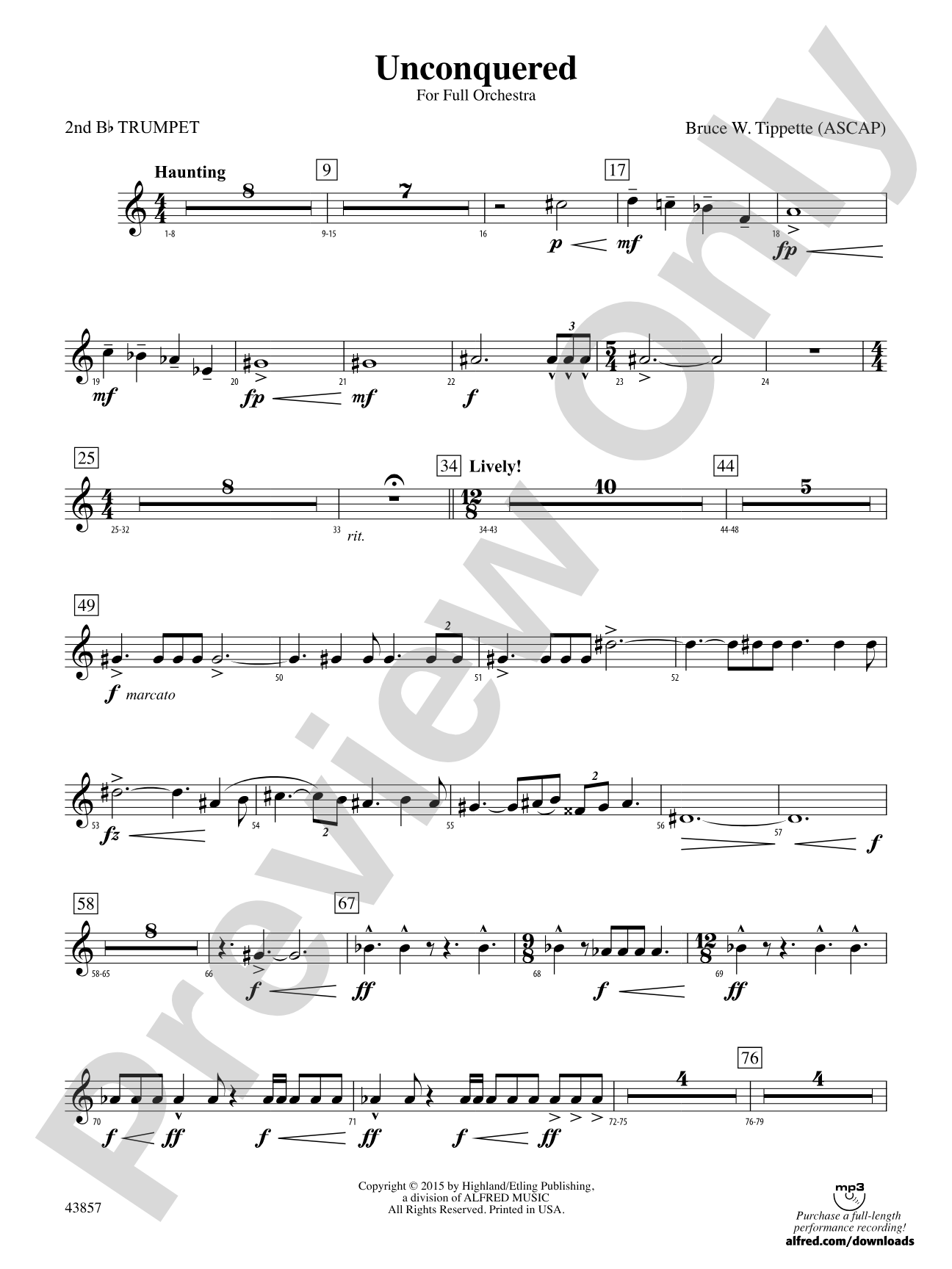 Unconquered: 2nd B-flat Trumpet