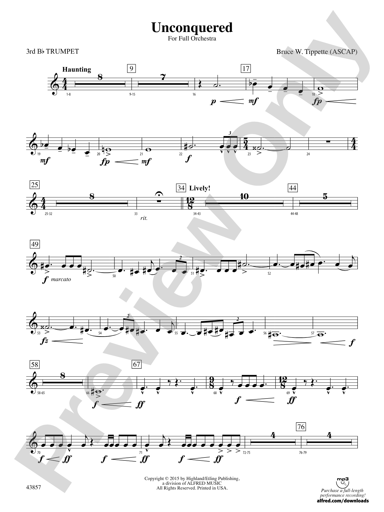 Unconquered: 3rd B-flat Trumpet