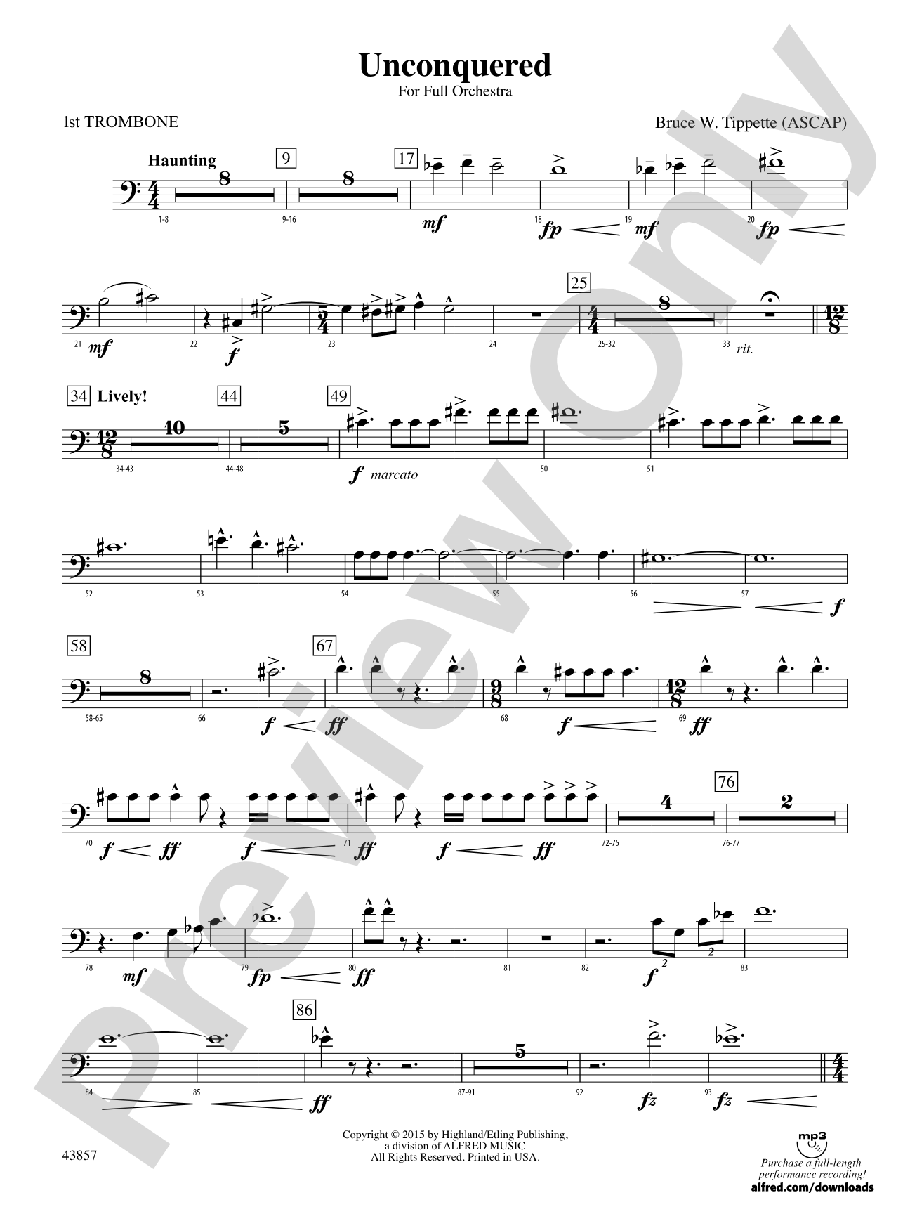 Unconquered: 1st Trombone