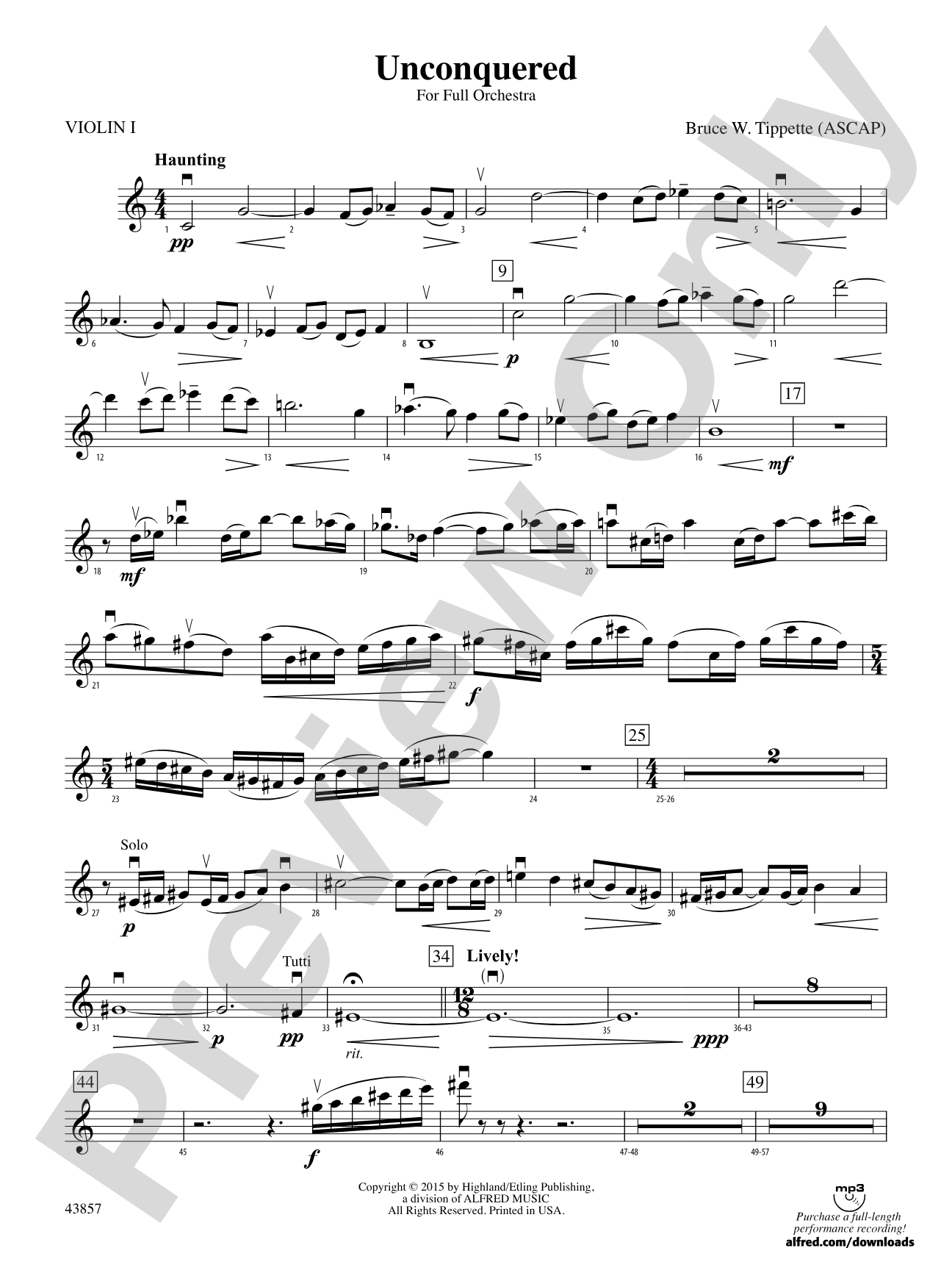 Unconquered: 1st Violin
