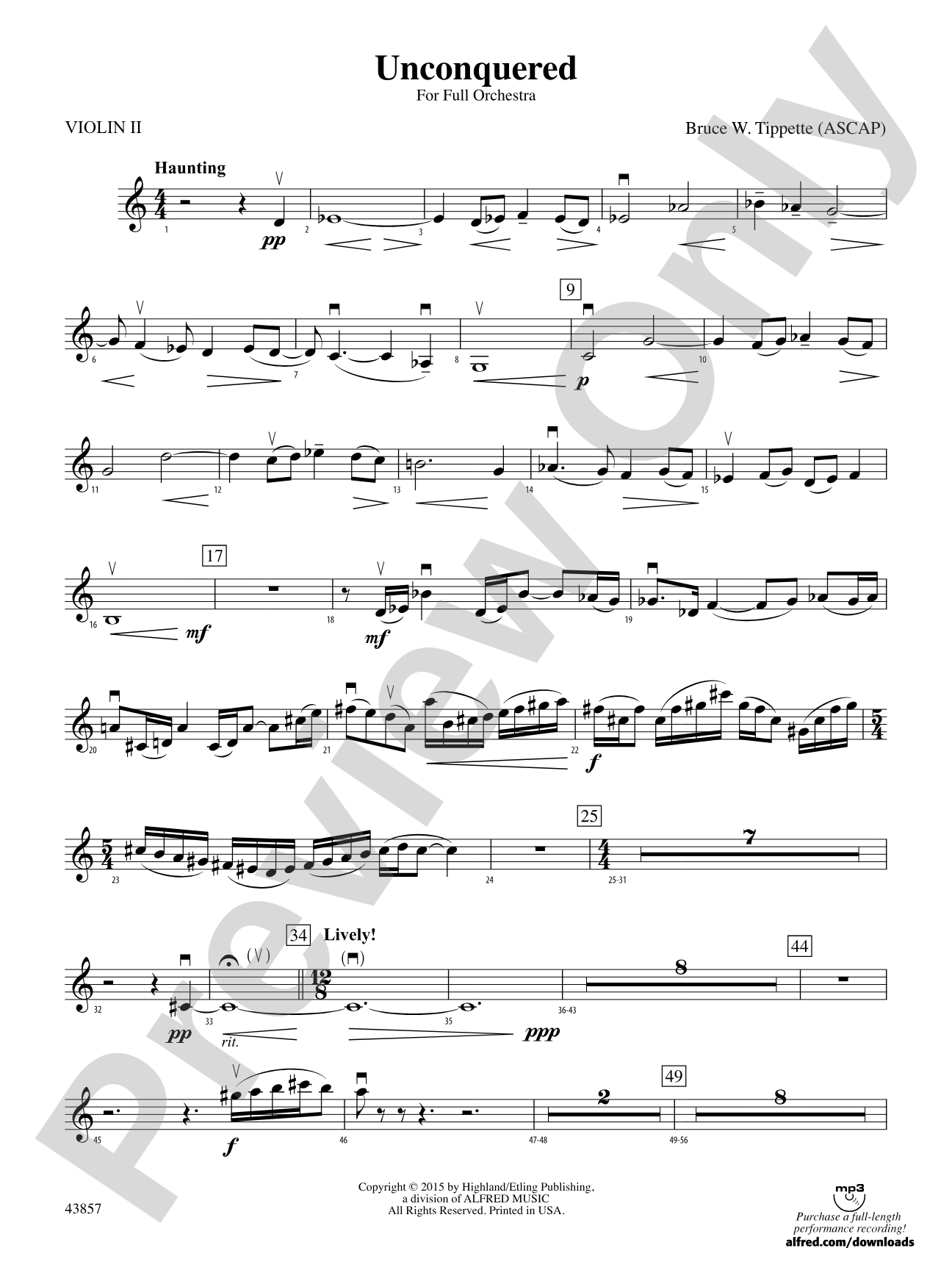 Unconquered: 2nd Violin