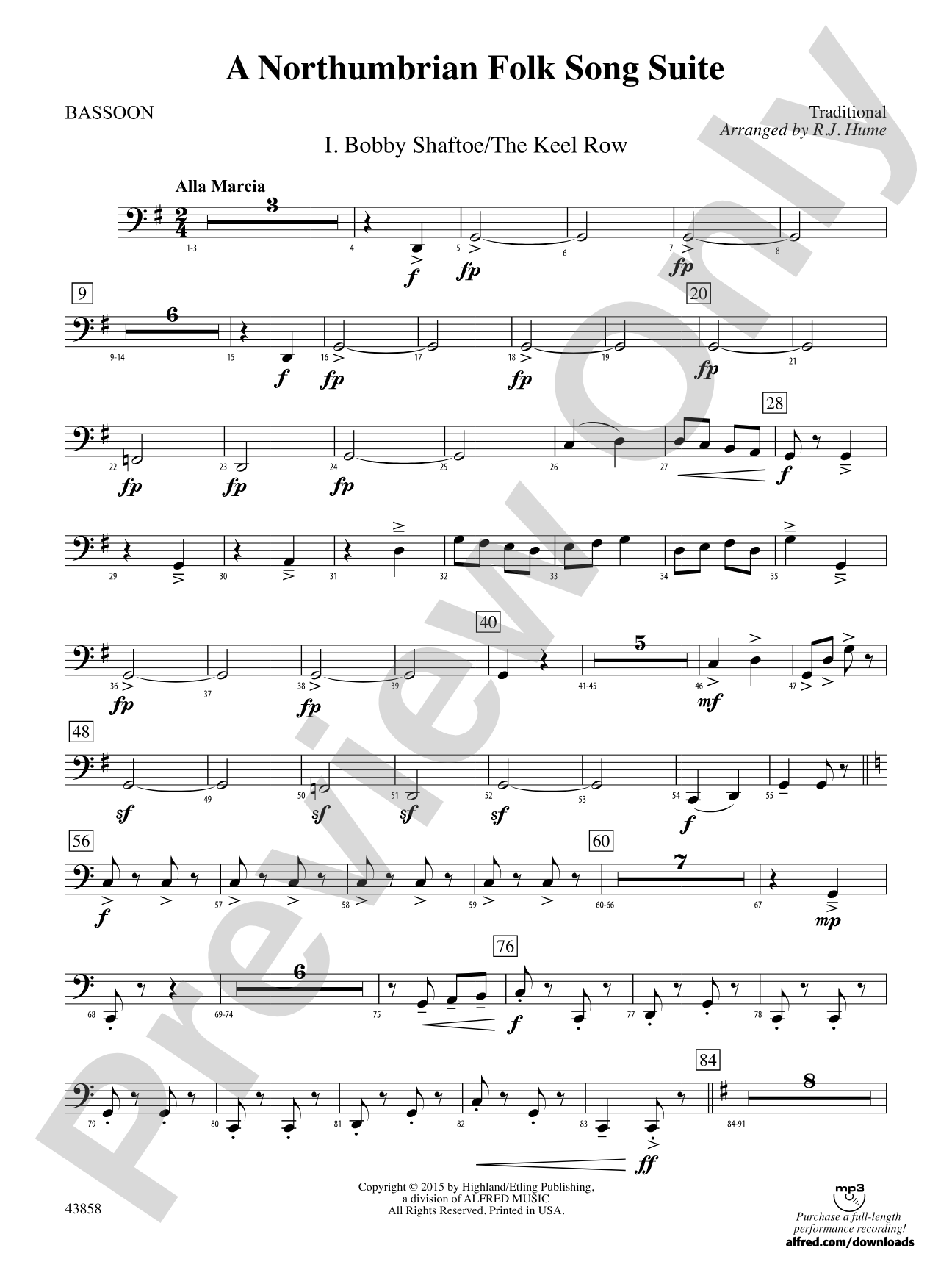 A Northumbrian Folk Song Suite: Bassoon