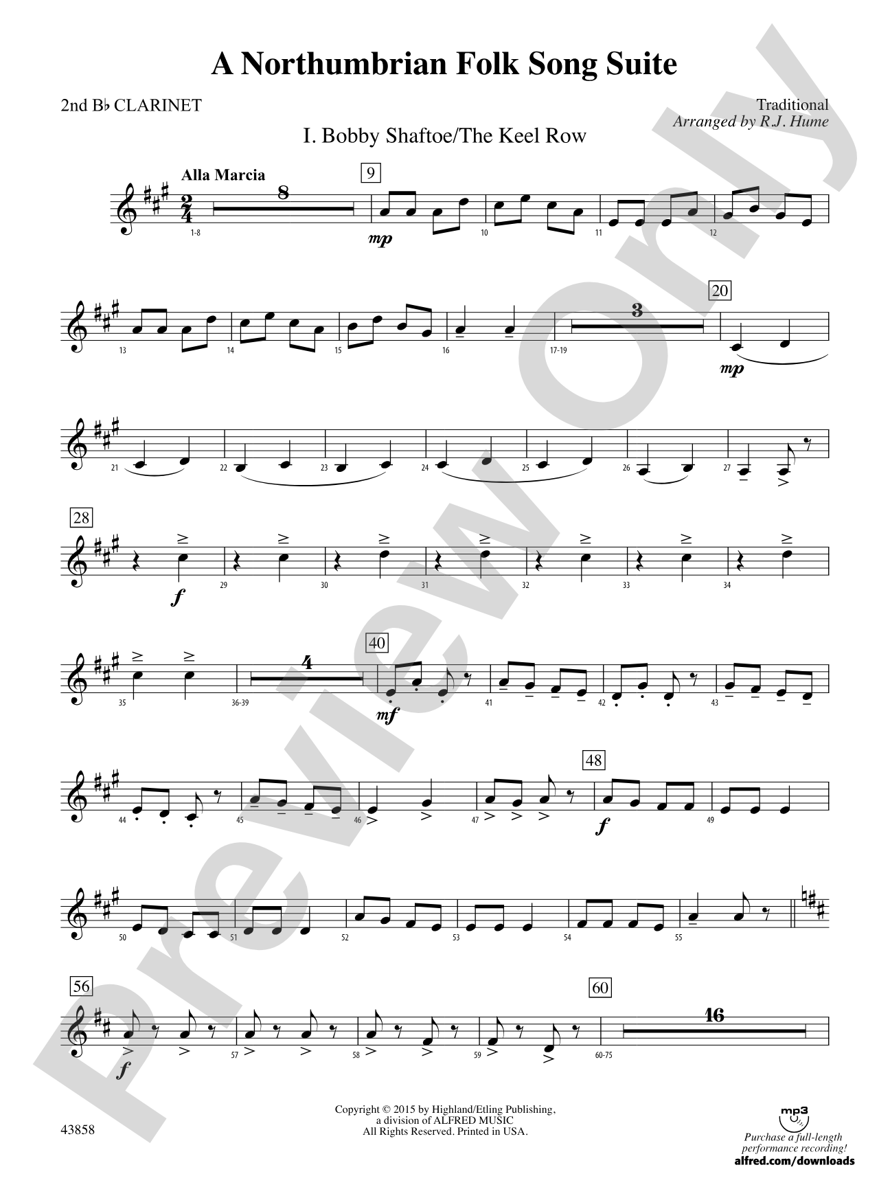 A Northumbrian Folk Song Suite: 2nd B-flat Clarinet