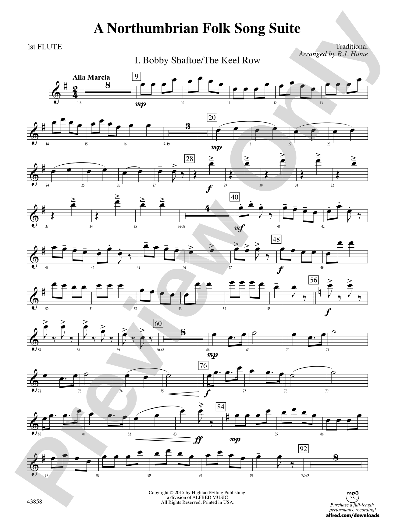 A Northumbrian Folk Song Suite: Flute