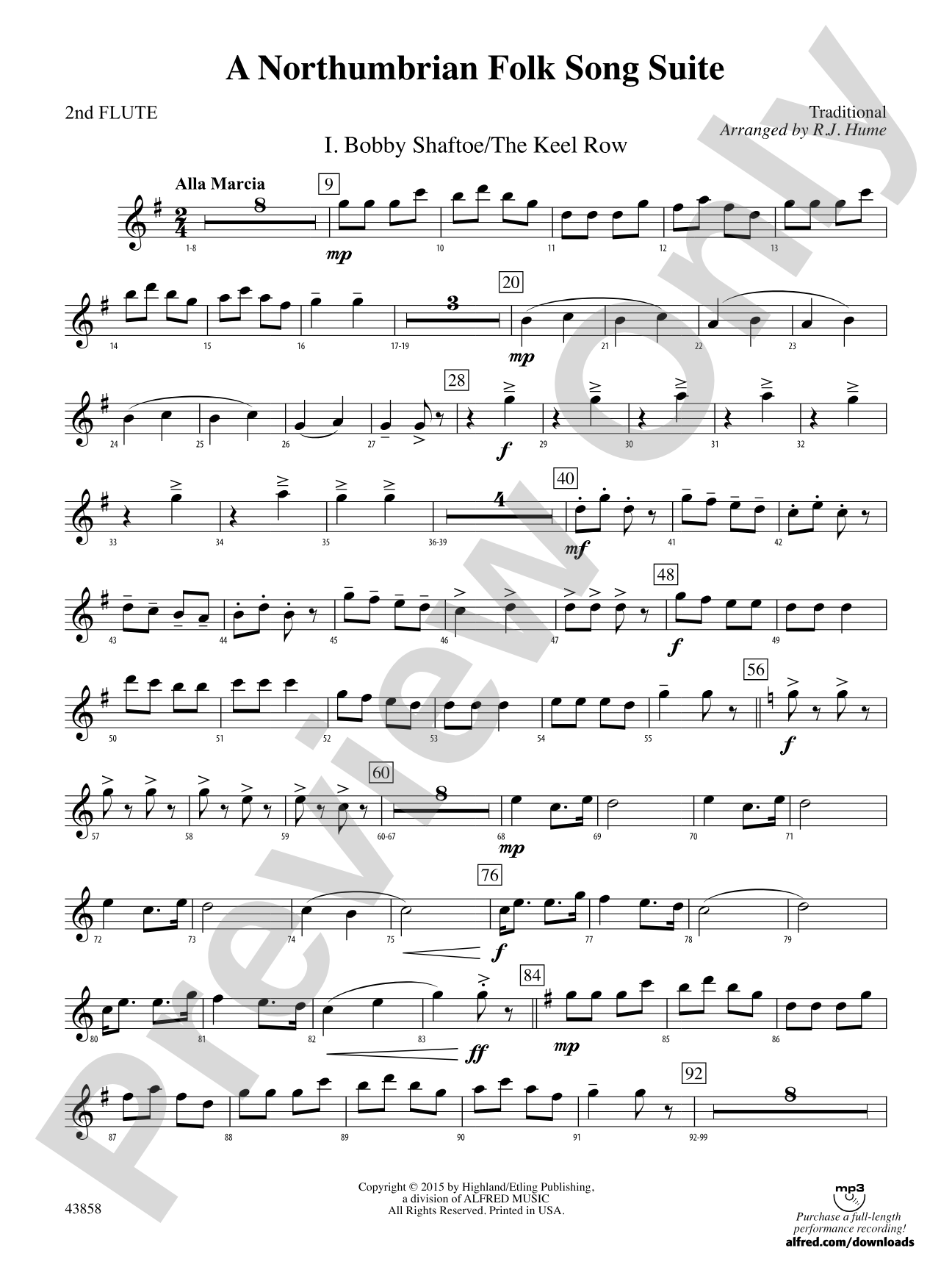 A Northumbrian Folk Song Suite: 2nd Flute