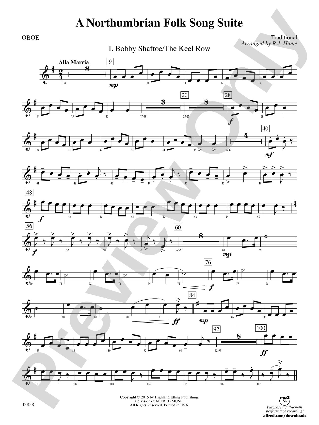 A Northumbrian Folk Song Suite: Oboe