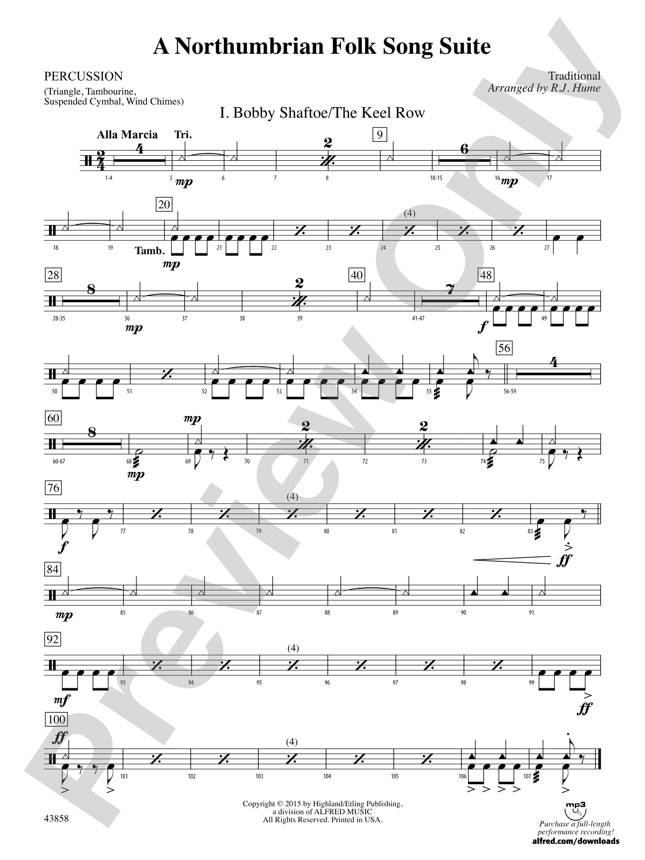 A Northumbrian Folk Song Suite: 1st Percussion