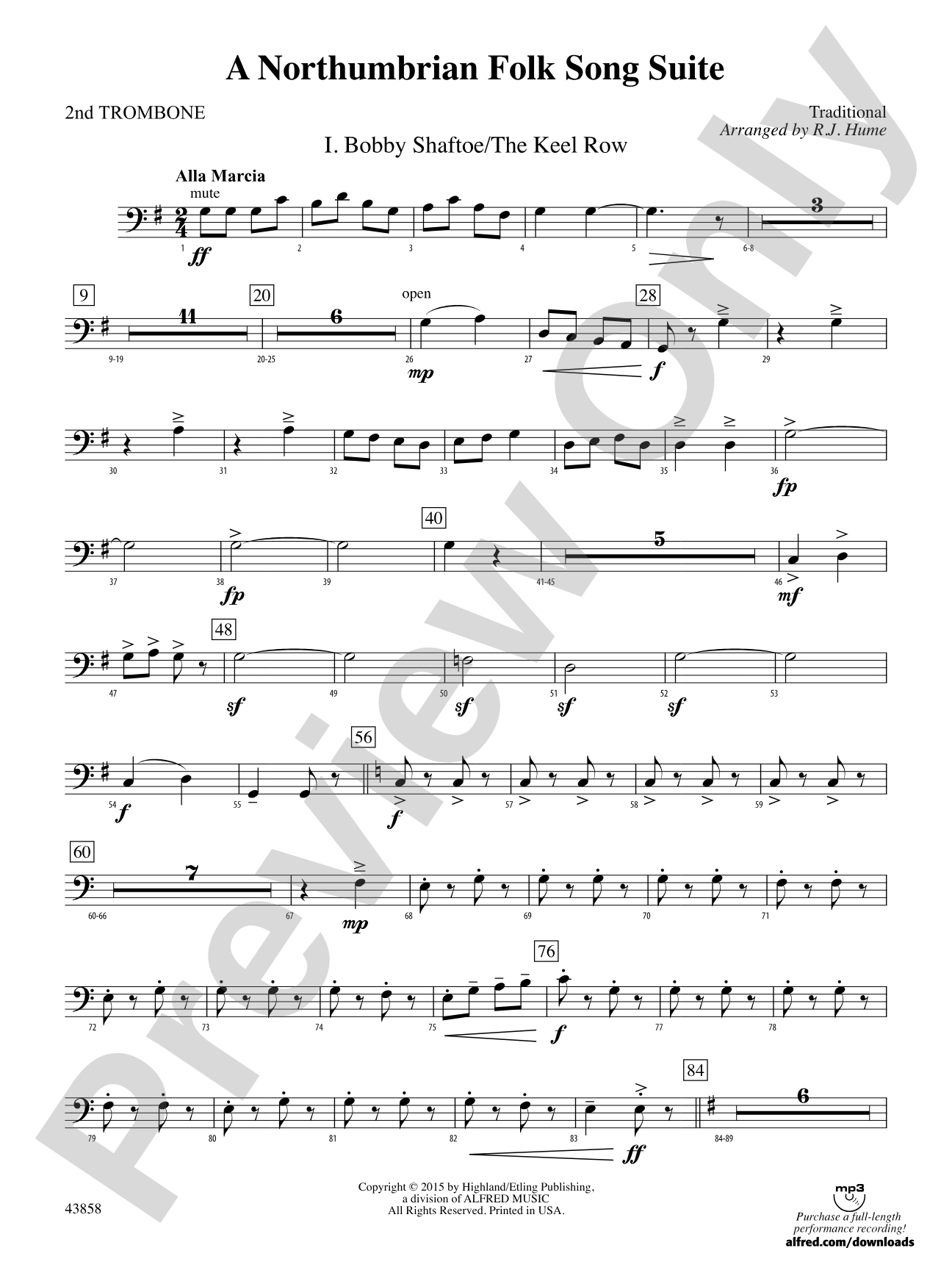 A Northumbrian Folk Song Suite: 2nd Trombone