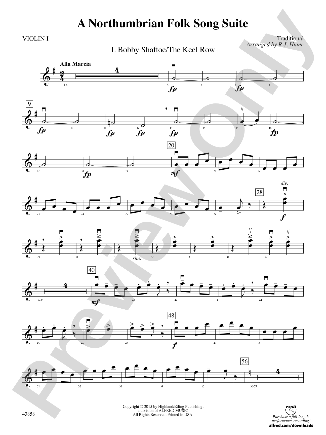 A Northumbrian Folk Song Suite: 1st Violin