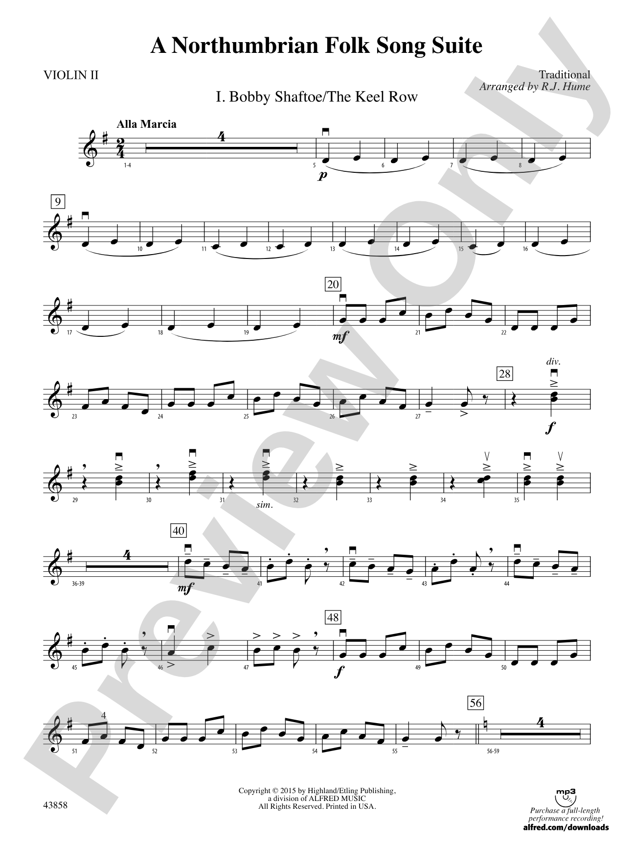 A Northumbrian Folk Song Suite: 2nd Violin