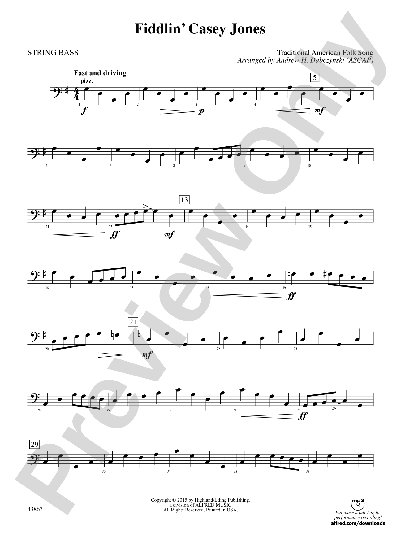 Fiddlin' Casey Jones: String Bass