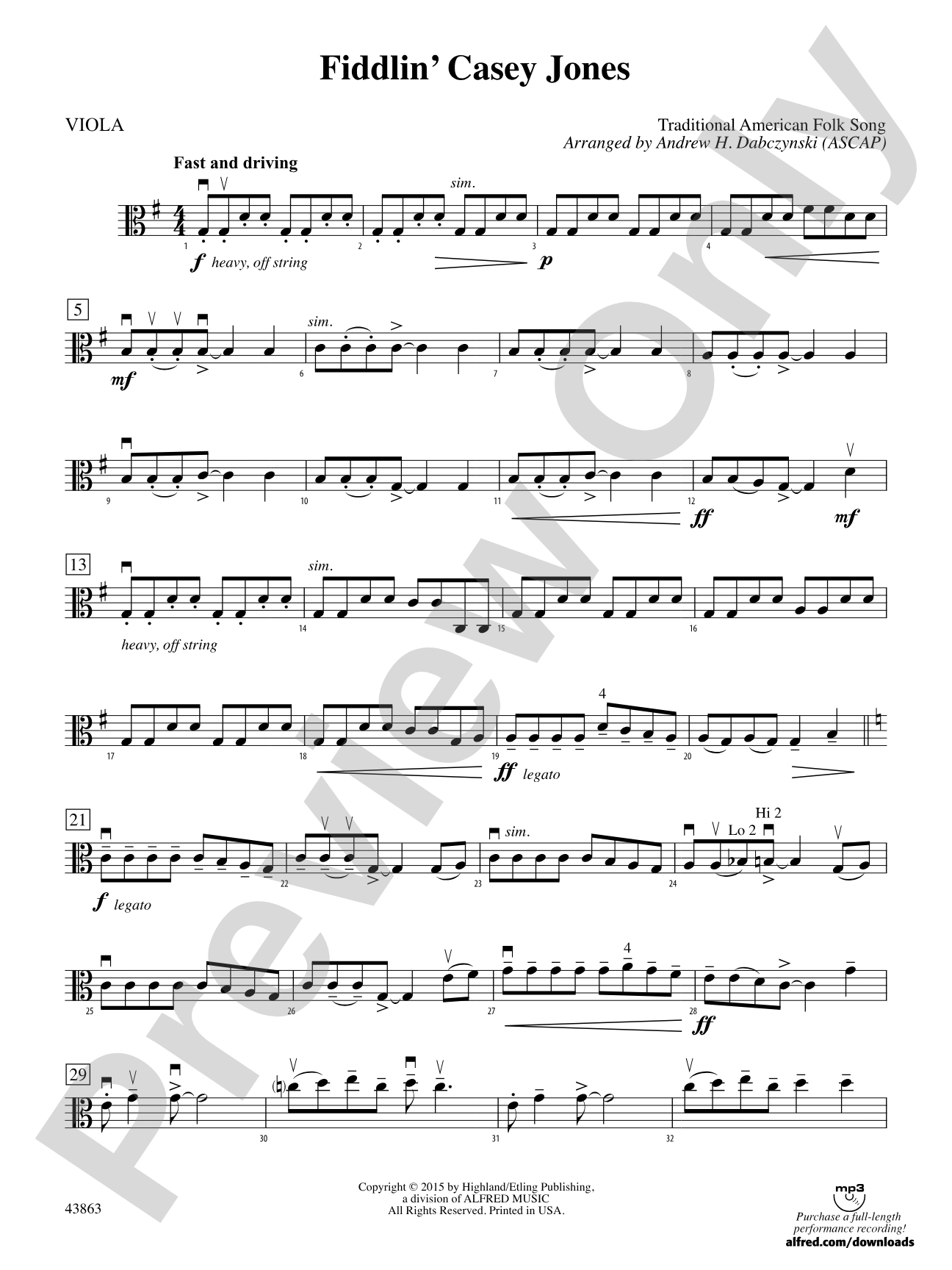 Fiddlin' Casey Jones: Viola