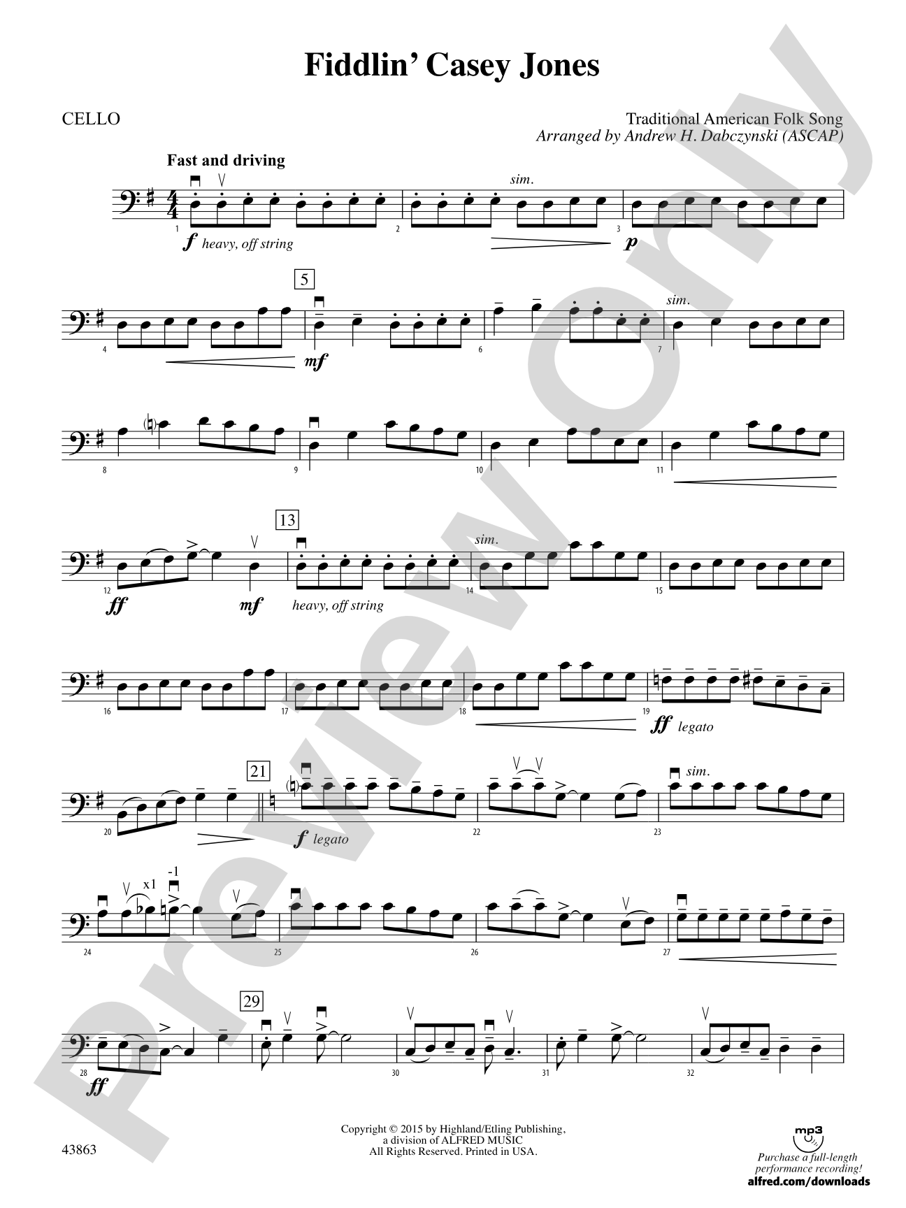Fiddlin' Casey Jones: Cello