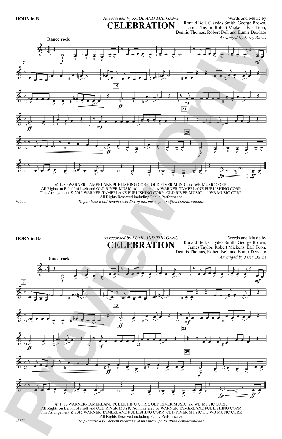Celebration: Horn in B flat