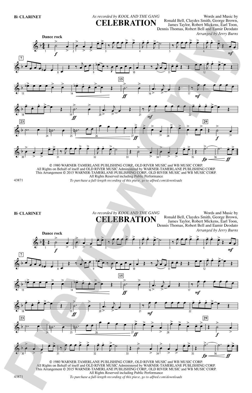 Celebration: 1st B-flat Clarinet