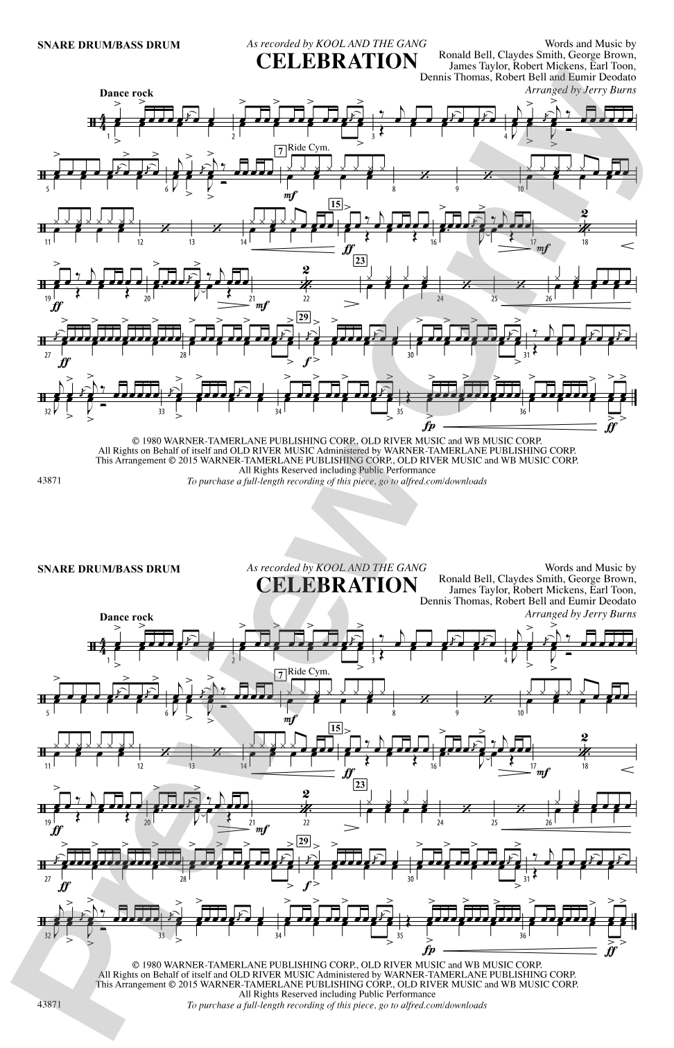 Celebration: Snare Drum/Bass Drum