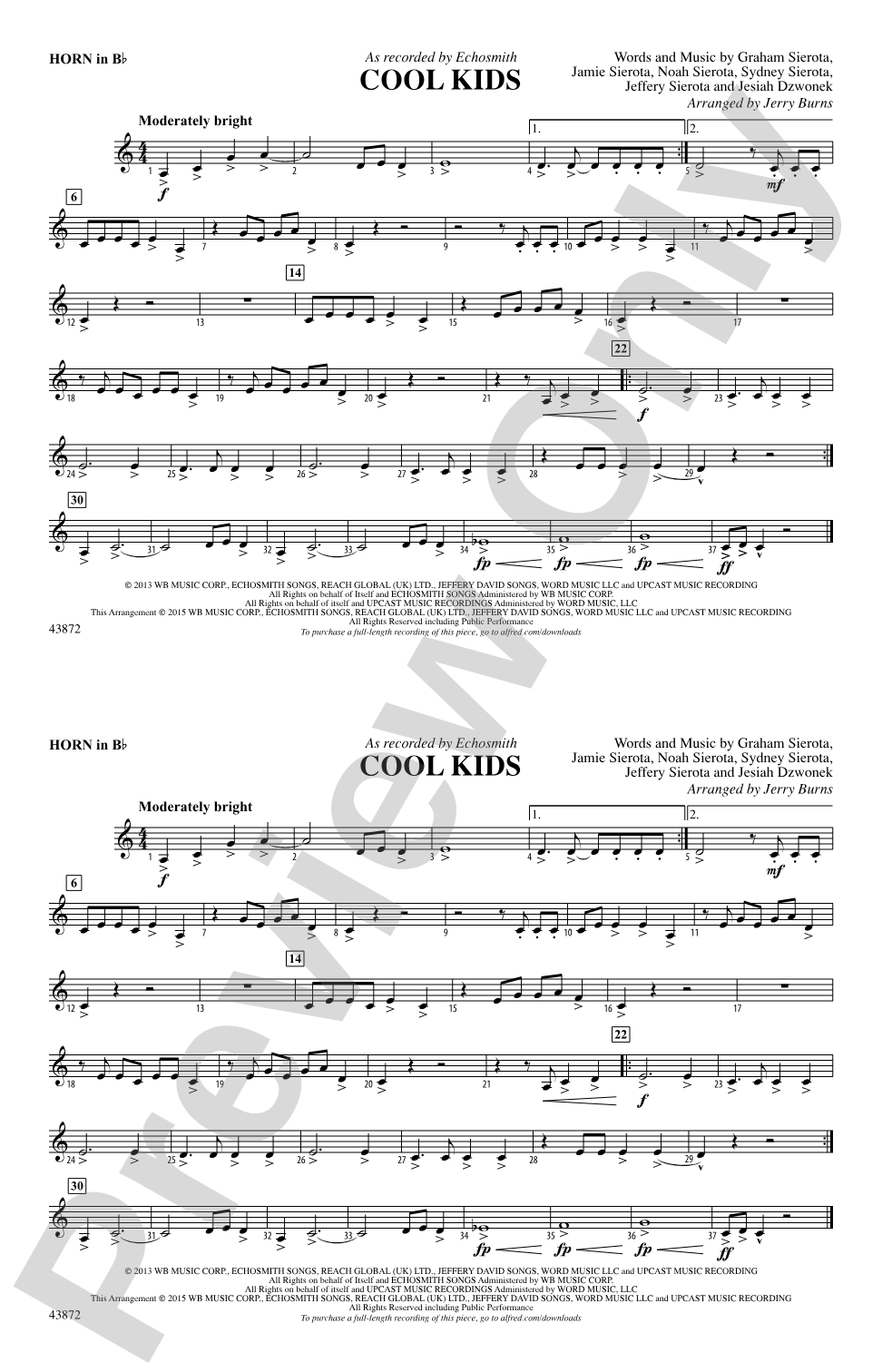 Cool Kids: Horn in B flat