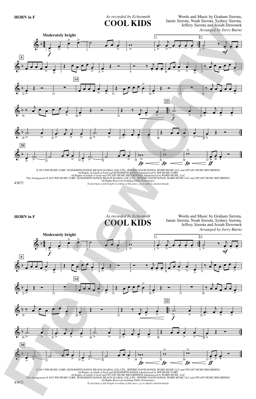 Cool Kids: 1st F Horn