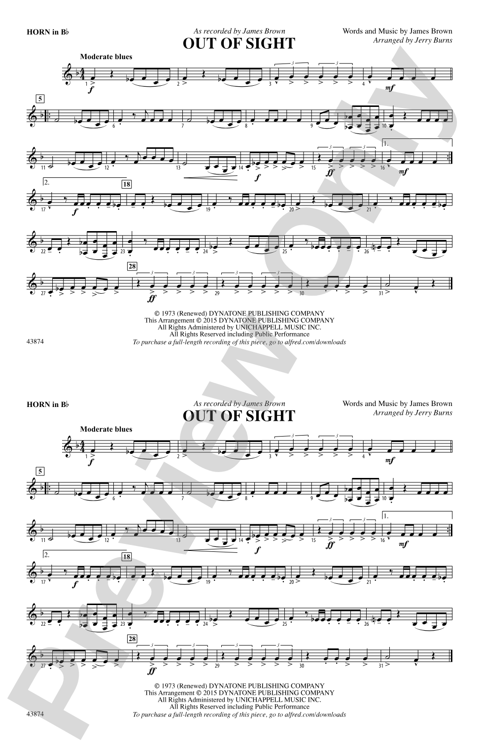 Out of Sight: Horn in B flat