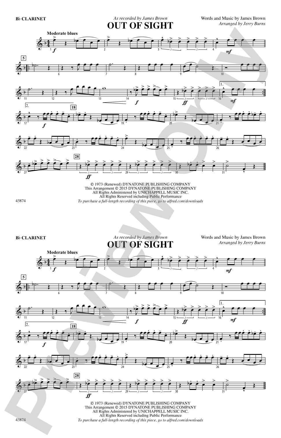 Out of Sight: 1st B-flat Clarinet