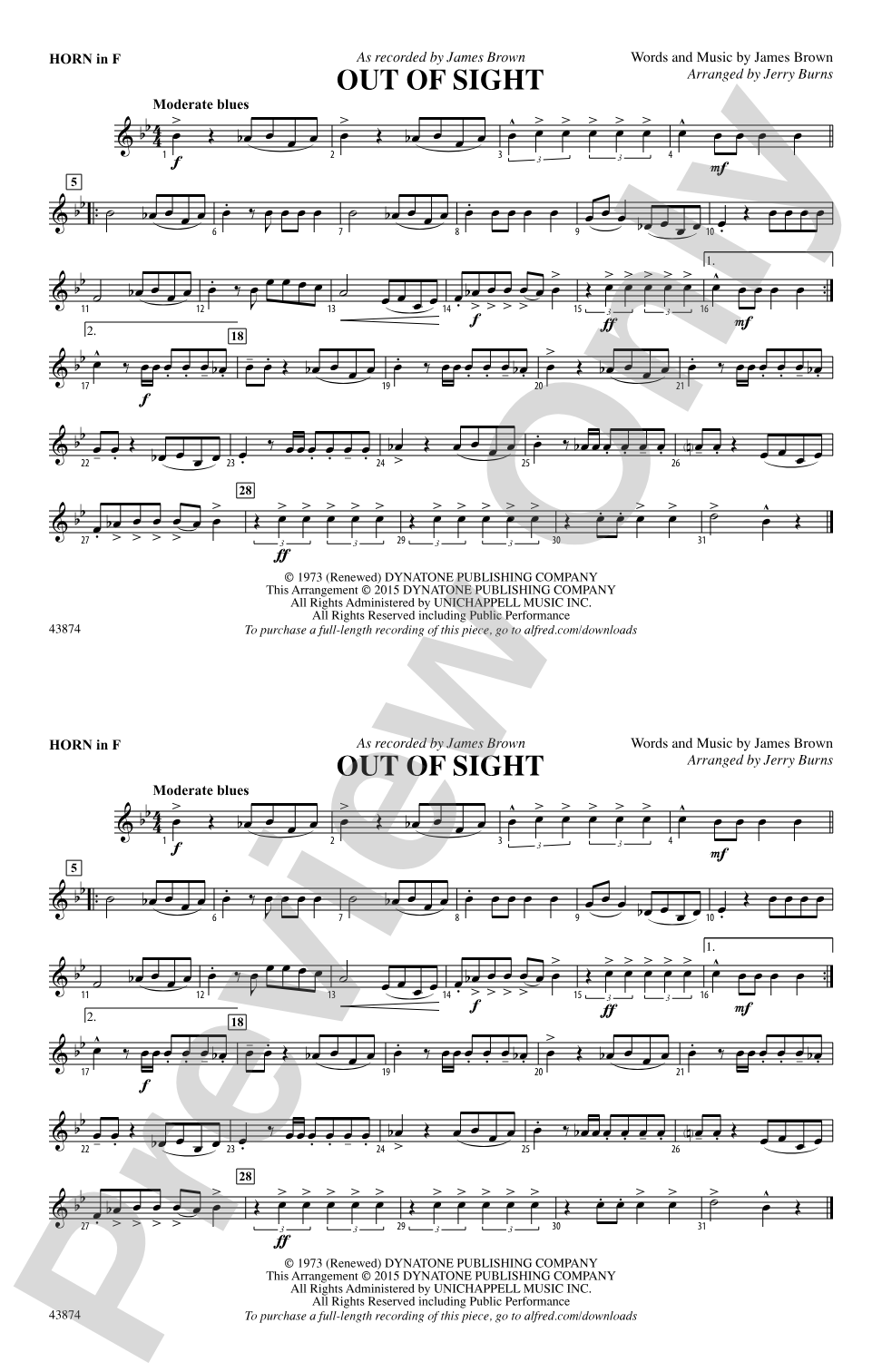 Out of Sight: 1st F Horn