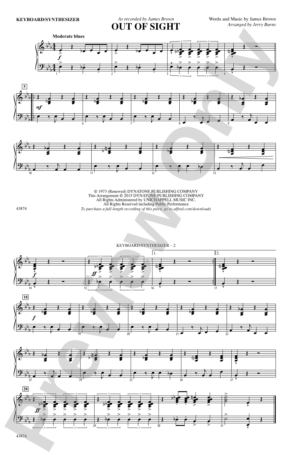 Out of Sight: Piano Accompaniment