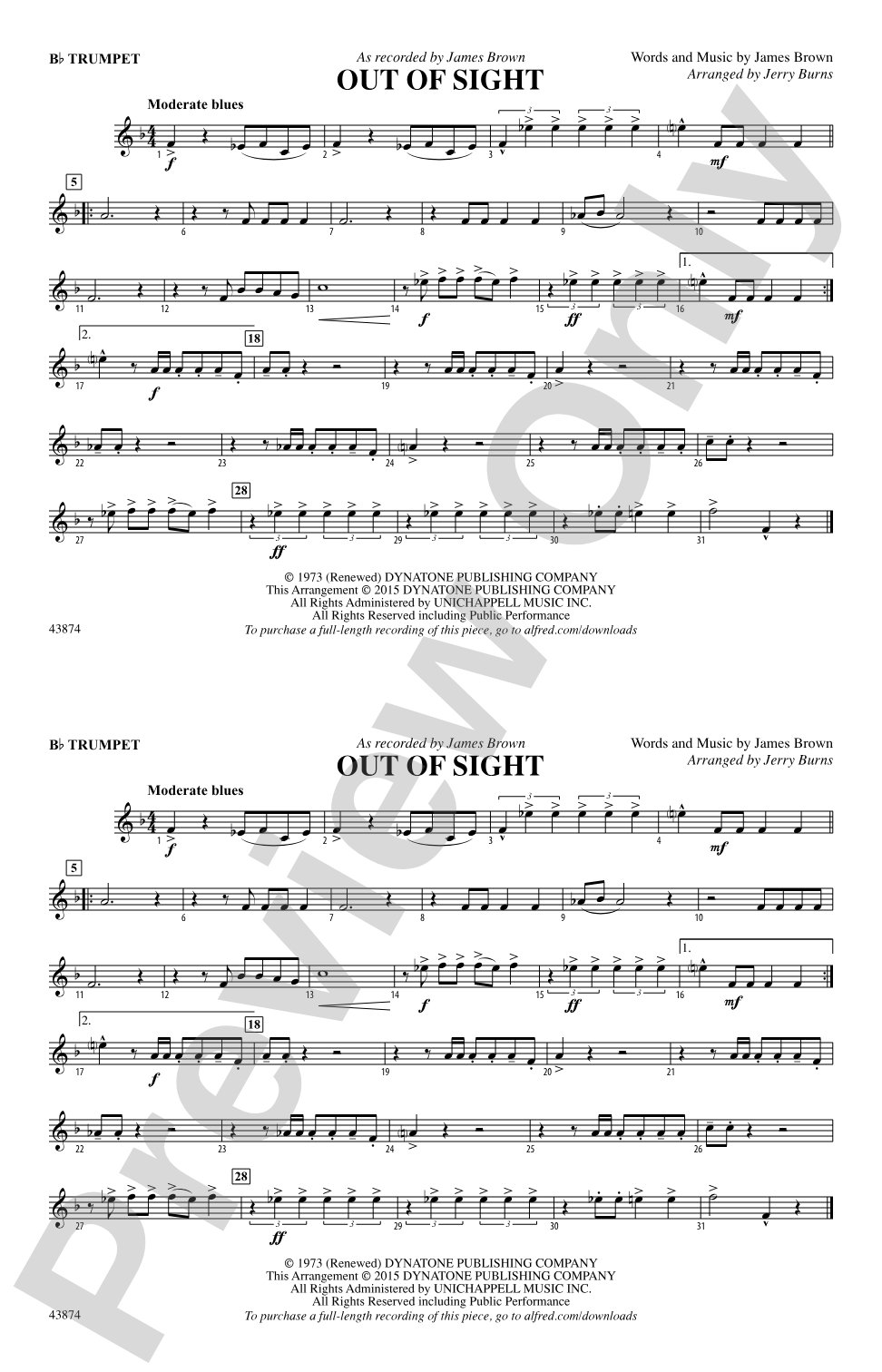 Out of Sight: 1st B-flat Trumpet