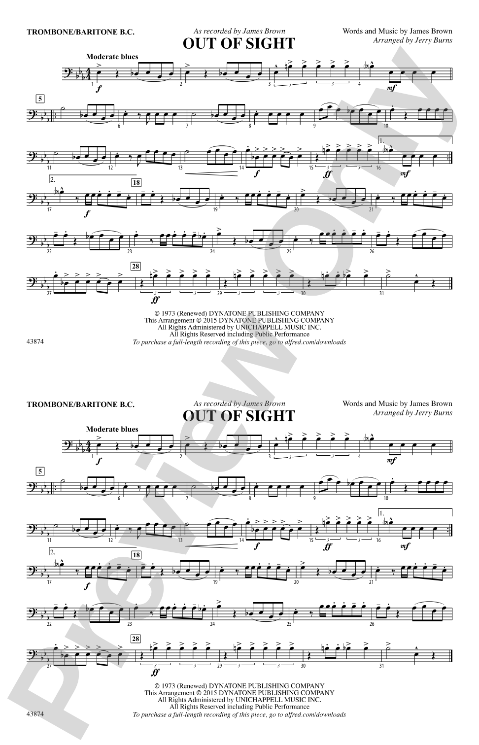 Out of Sight: Trombone/Baritone