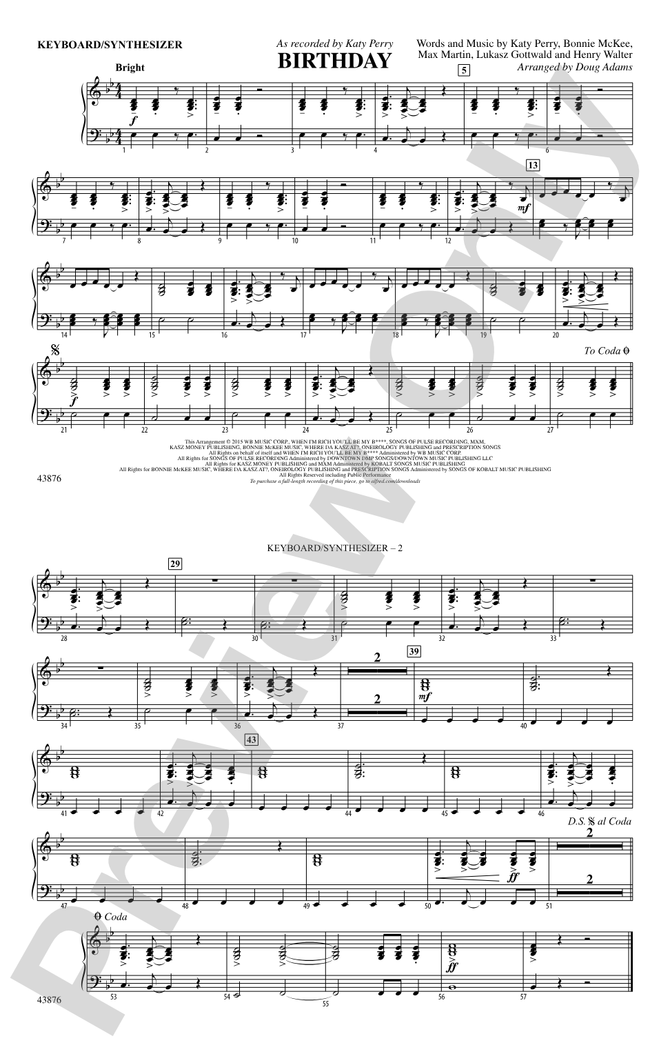 Birthday: Piano Accompaniment