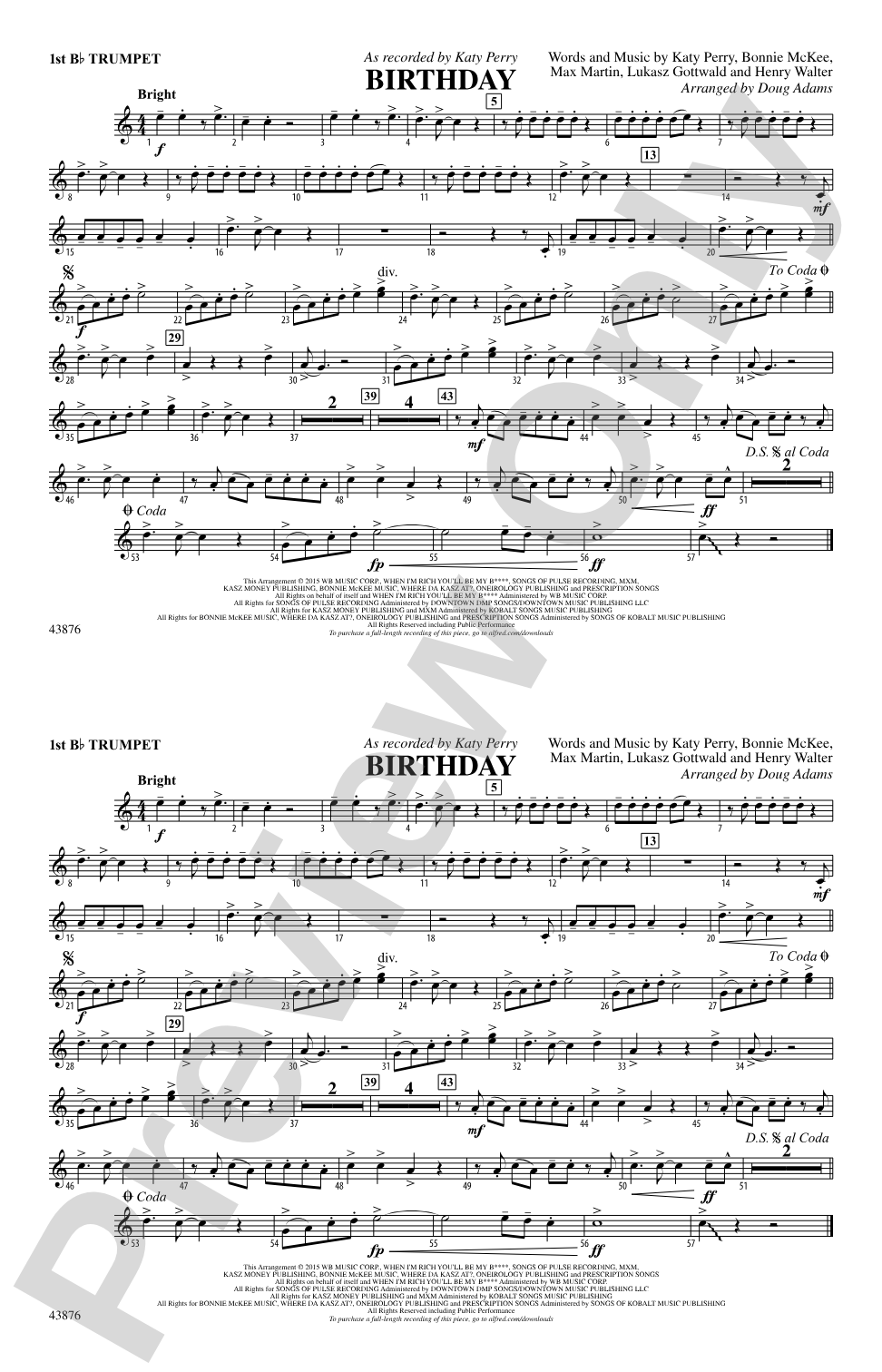 Birthday: 1st B-flat Trumpet