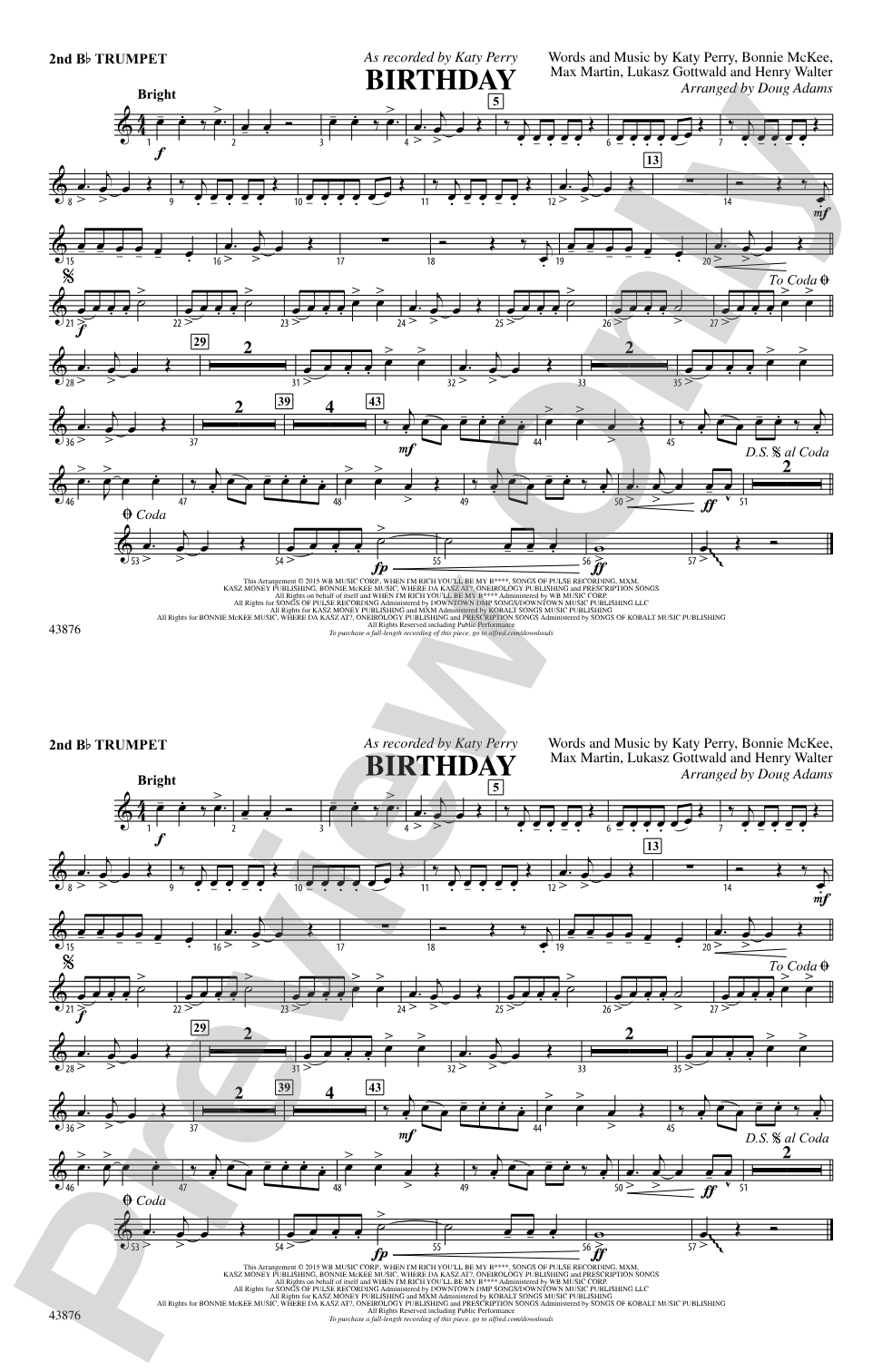 Birthday: 2nd B-flat Trumpet