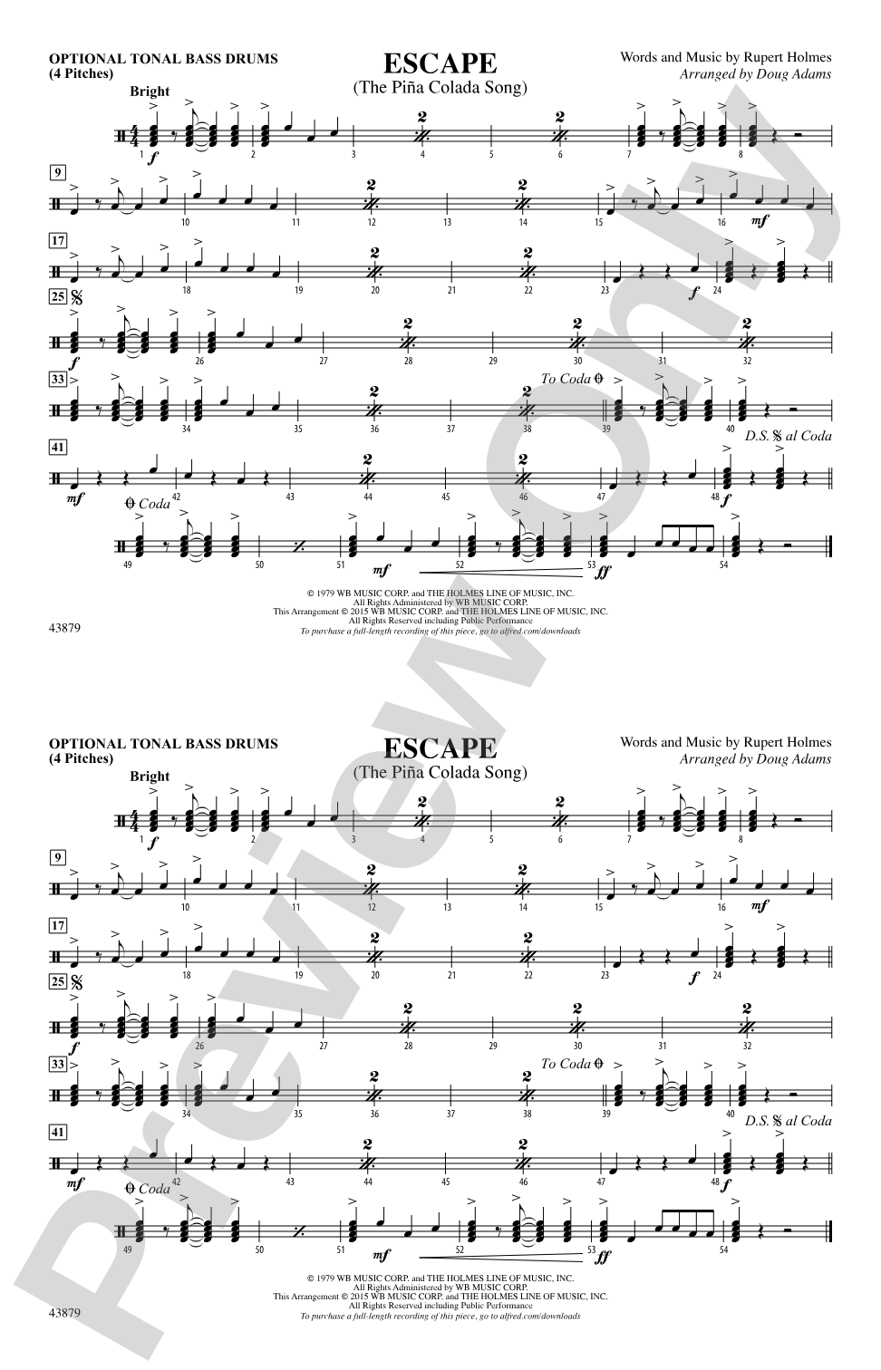 Escape (from Guardians of the Galaxy): Tonal Bass Drum