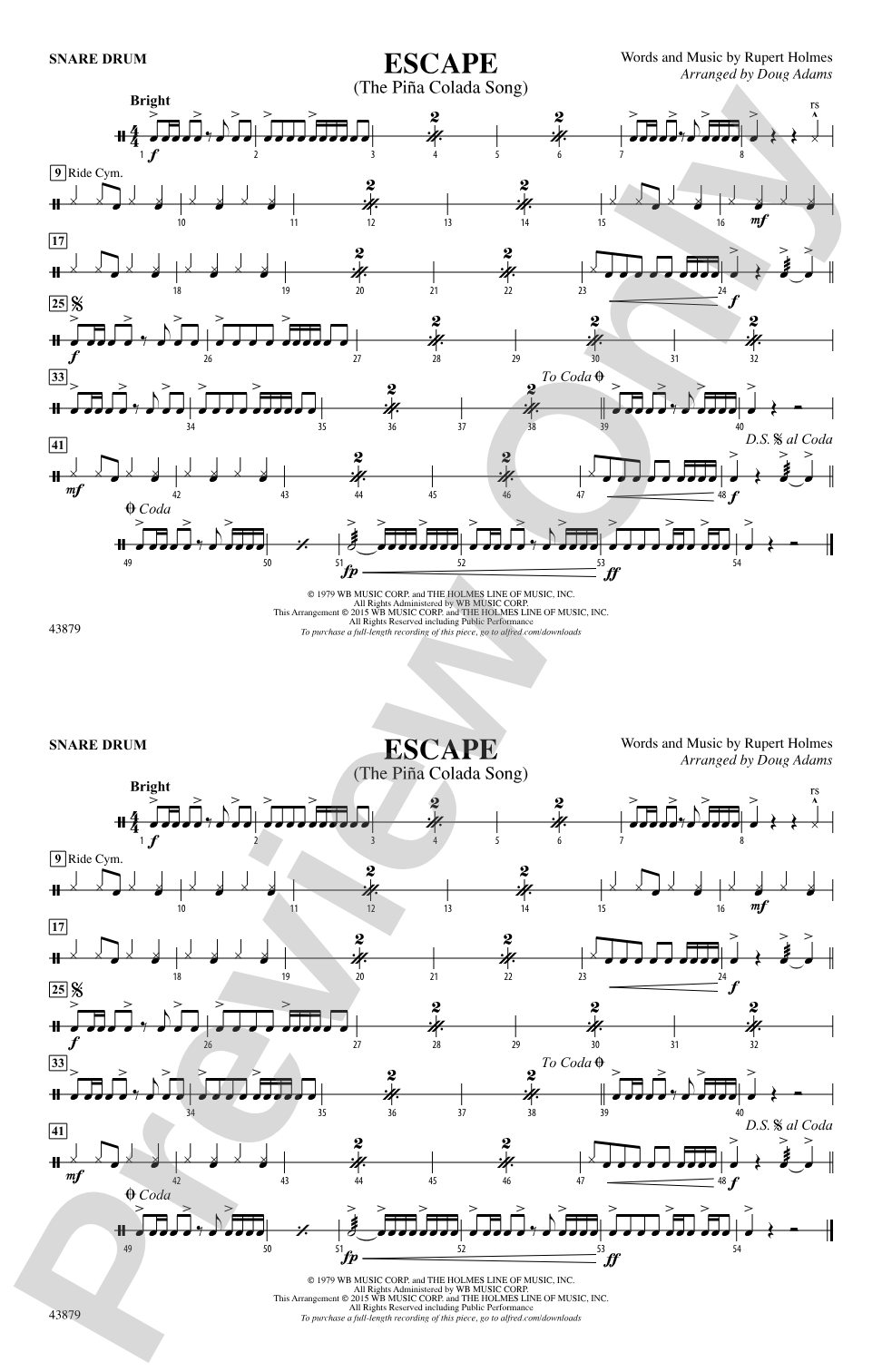 Escape (from Guardians of the Galaxy): Snare Drum