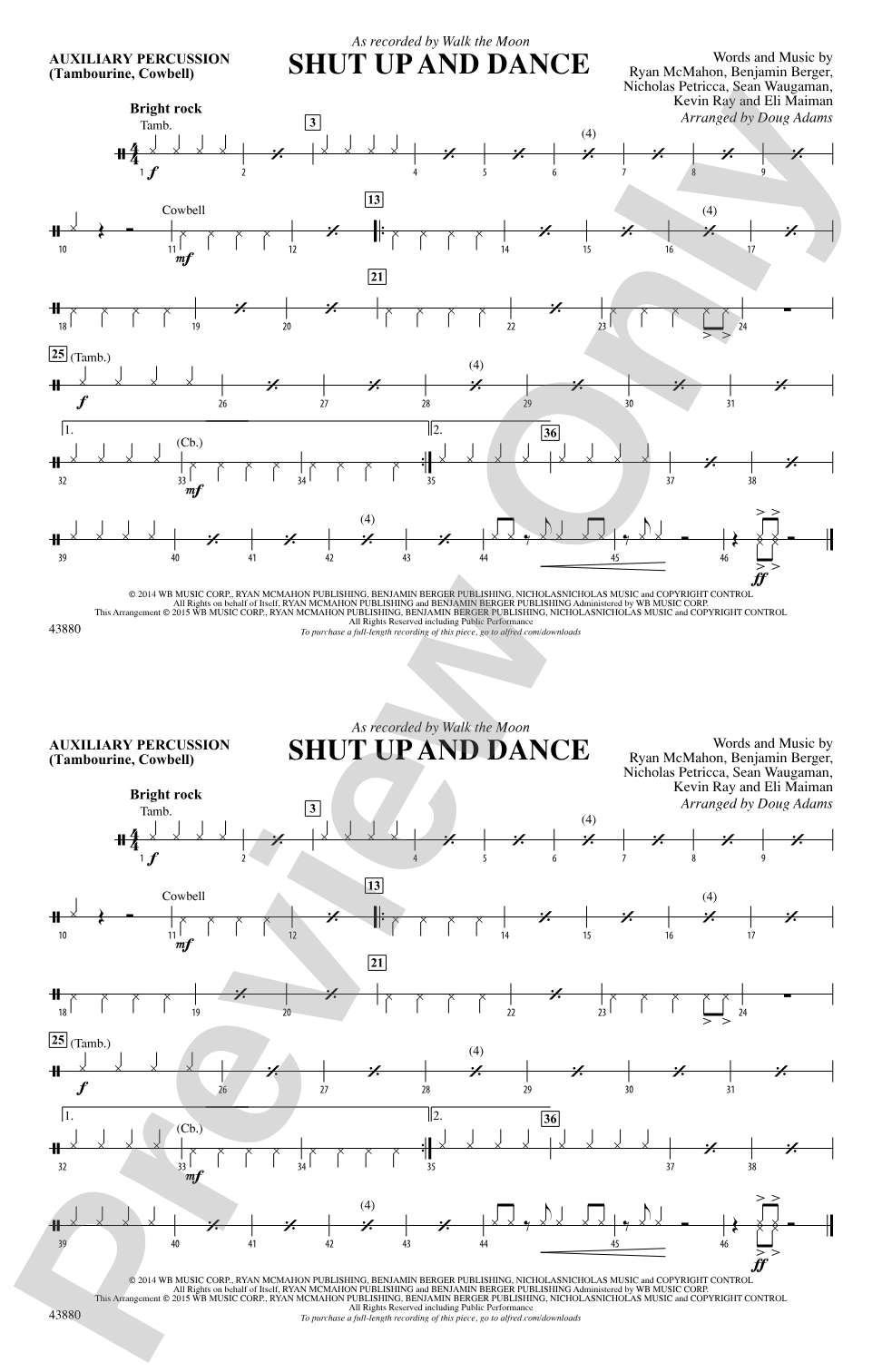 Shut Up and Dance: Auxiliary Percussion