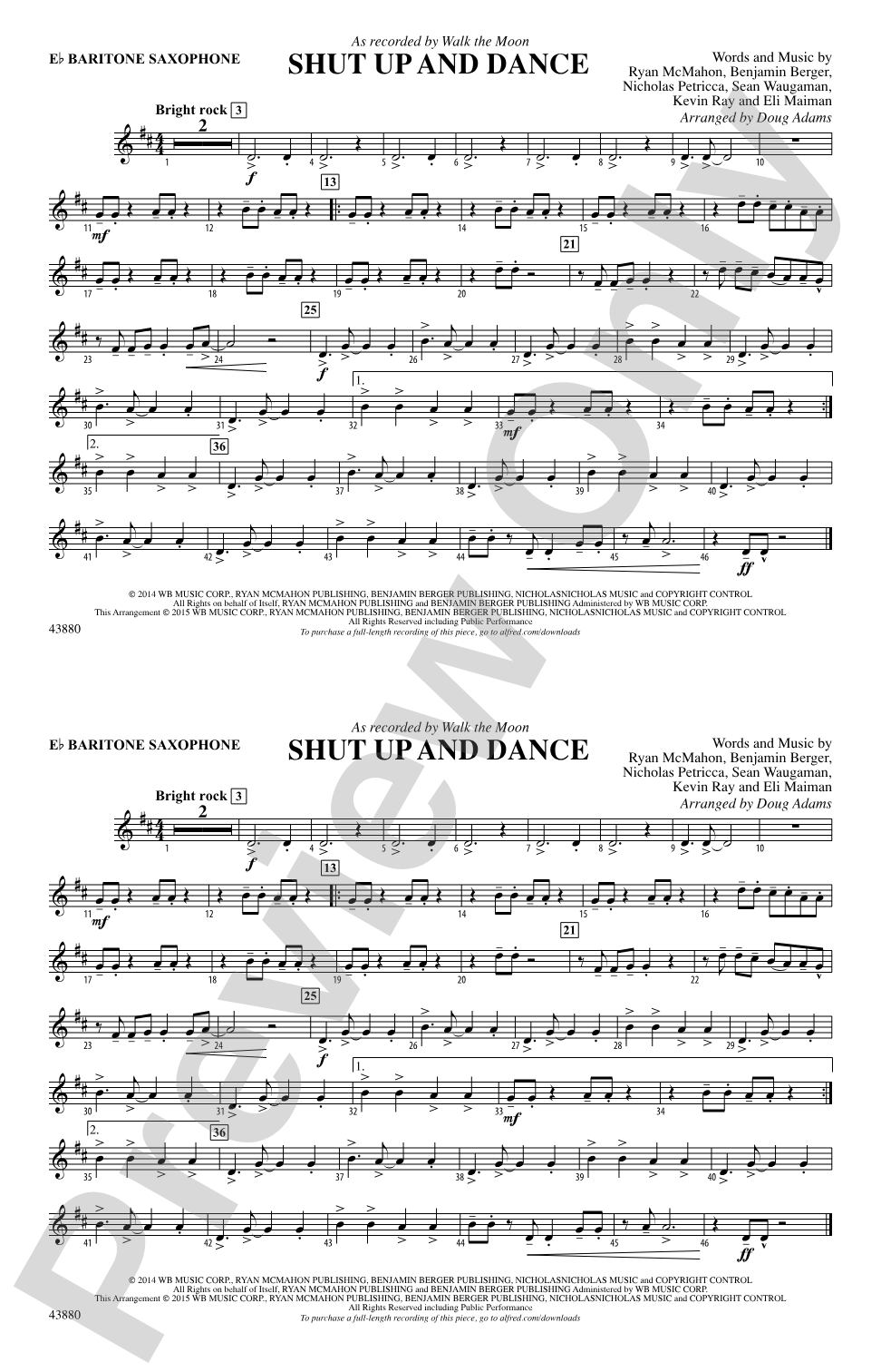 Shut Up and Dance: E-flat Baritone Saxophone