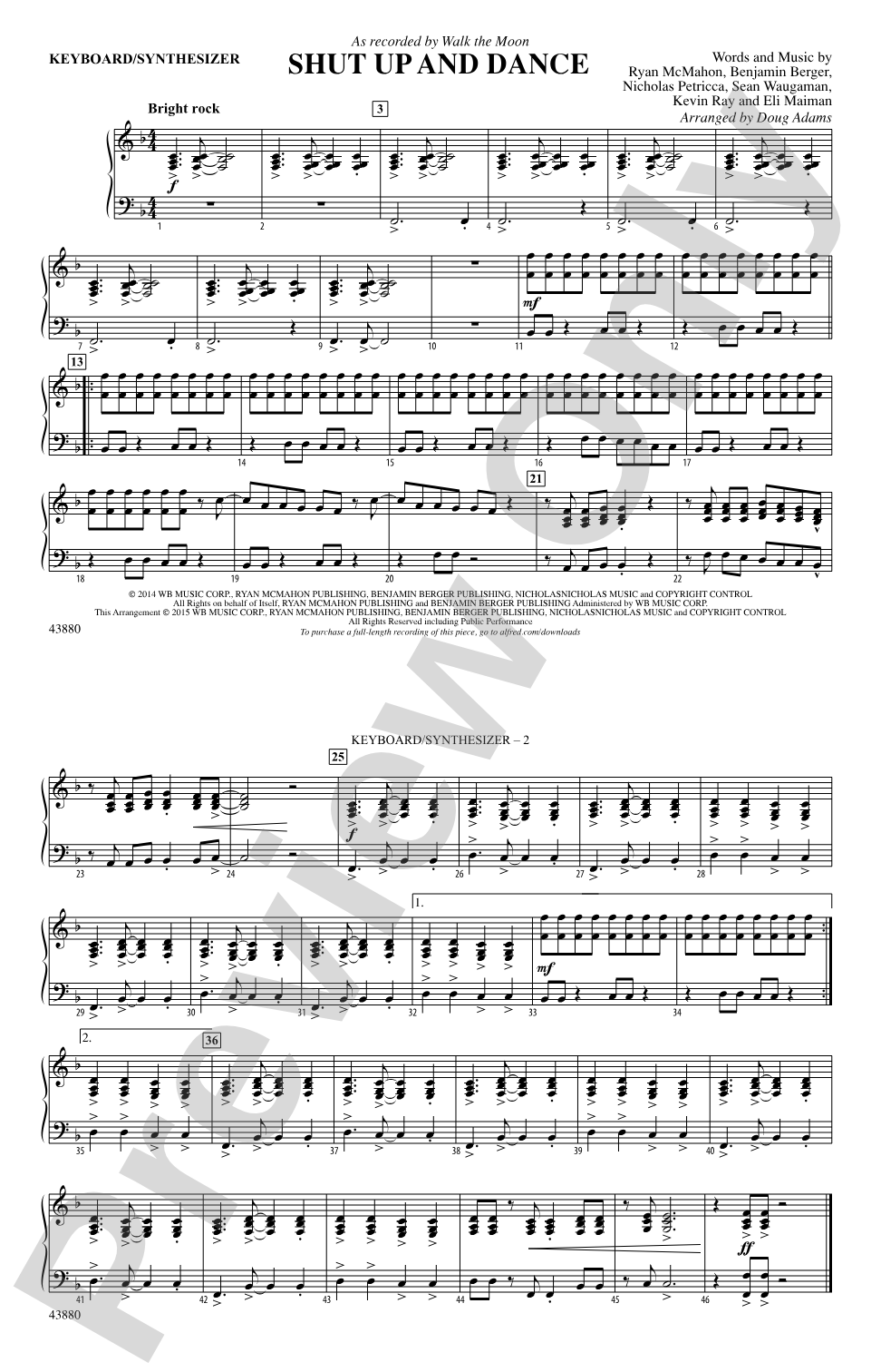 Shut Up and Dance: Piano Accompaniment