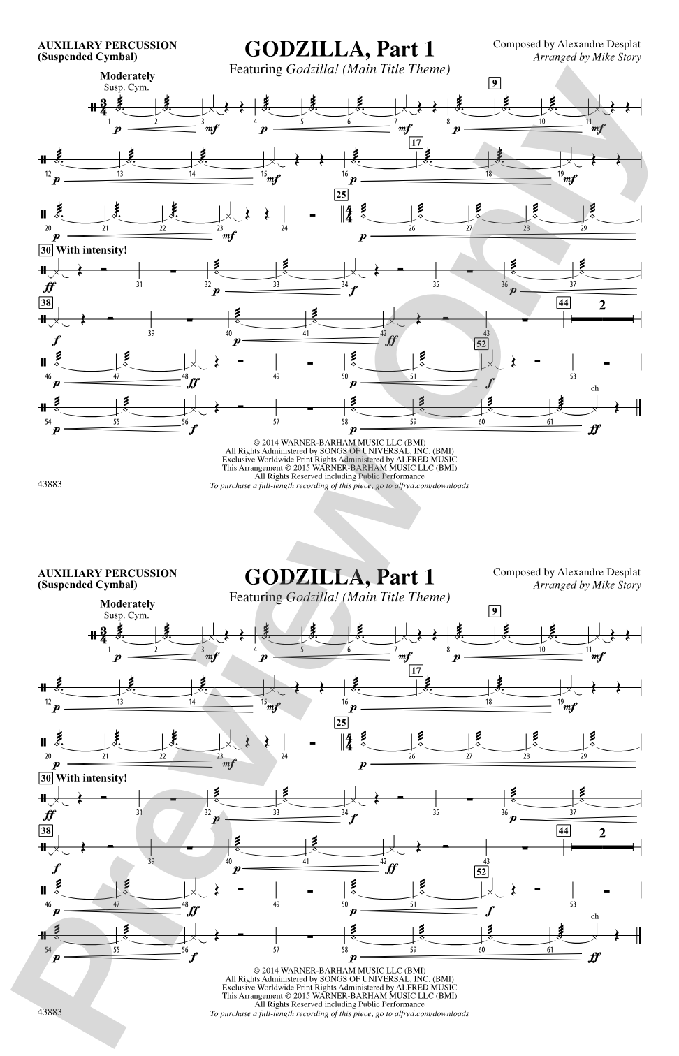 Godzilla, Part 1: Auxiliary Percussion