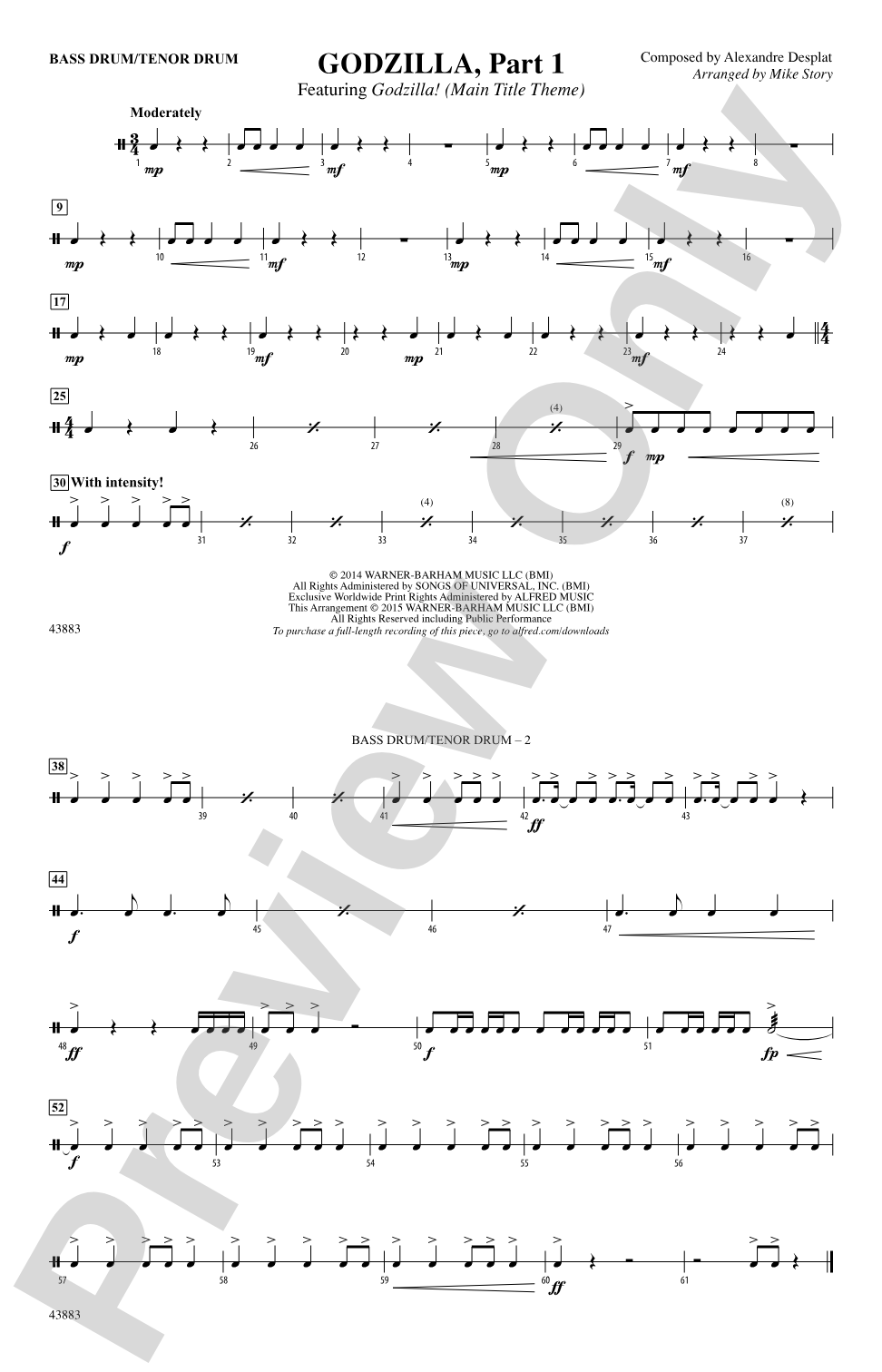 Godzilla, Part 1: Bass Drum/Tenor Drum