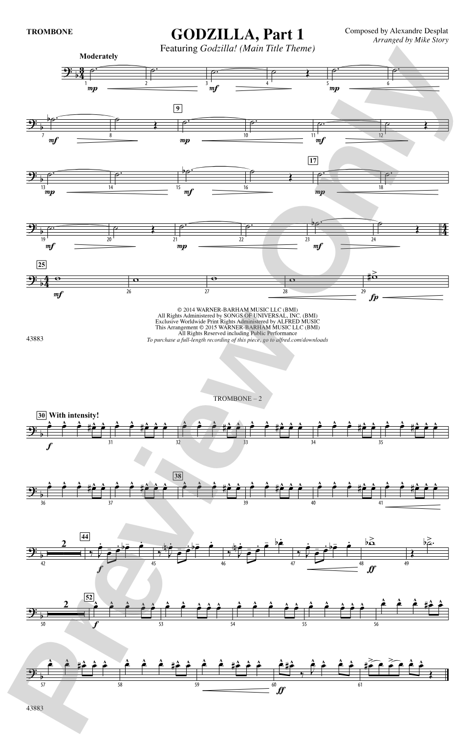 Godzilla, Part 1: 1st Trombone
