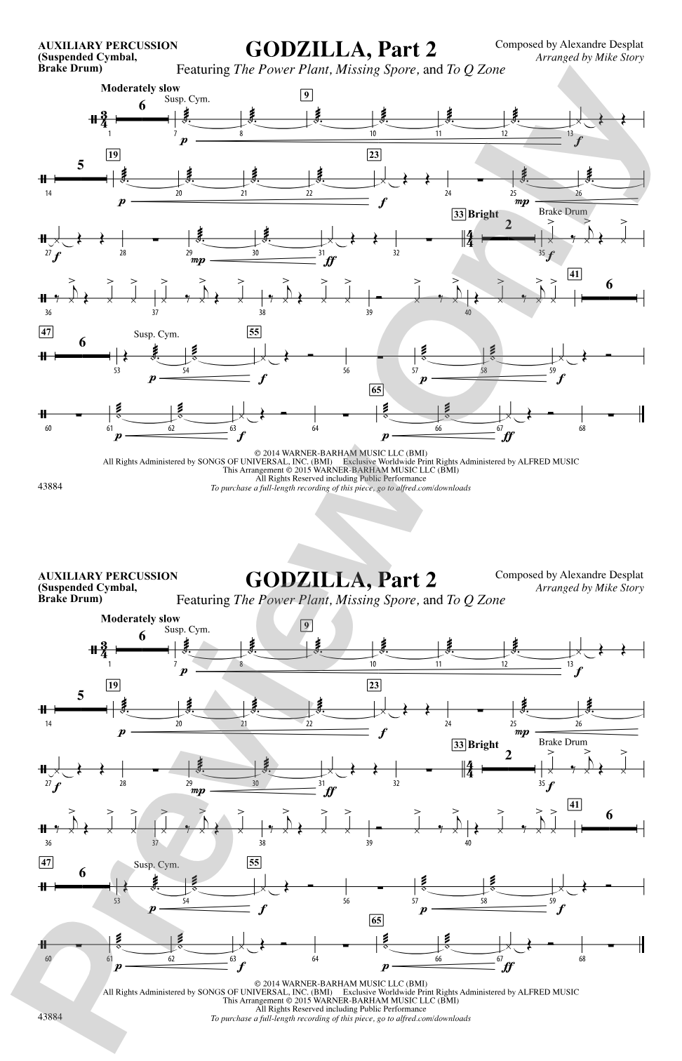 Godzilla, Part 2: Auxiliary Percussion