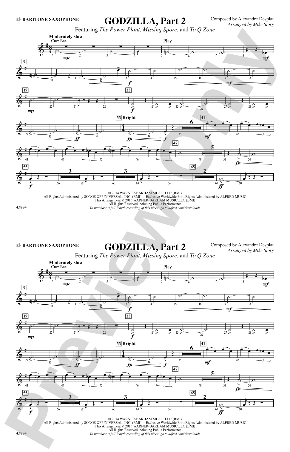 Godzilla, Part 2: E-flat Baritone Saxophone