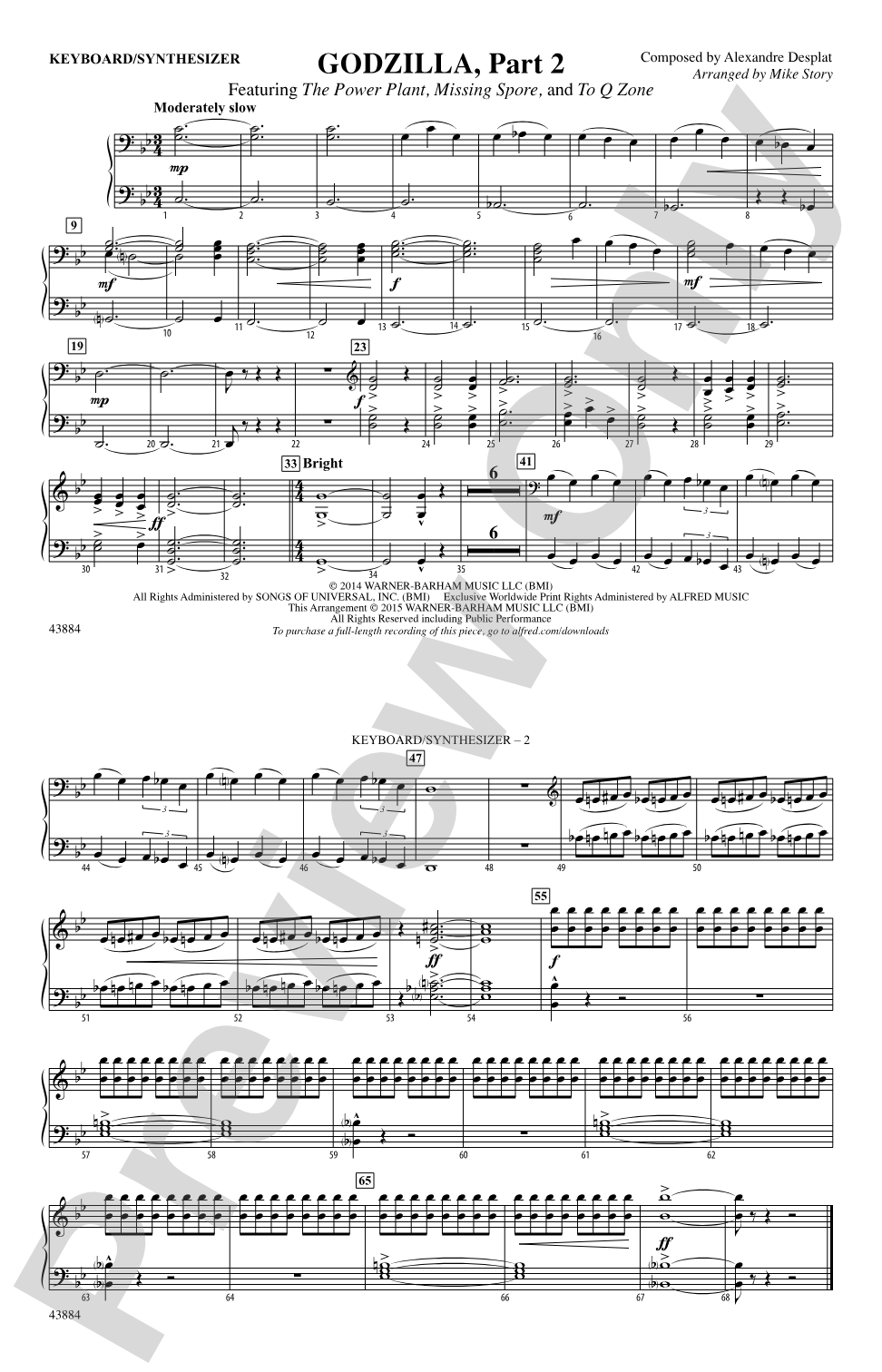 Godzilla, Part 2: Piano Accompaniment