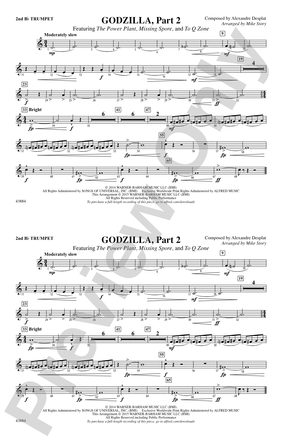 Godzilla, Part 2: 2nd B-flat Trumpet