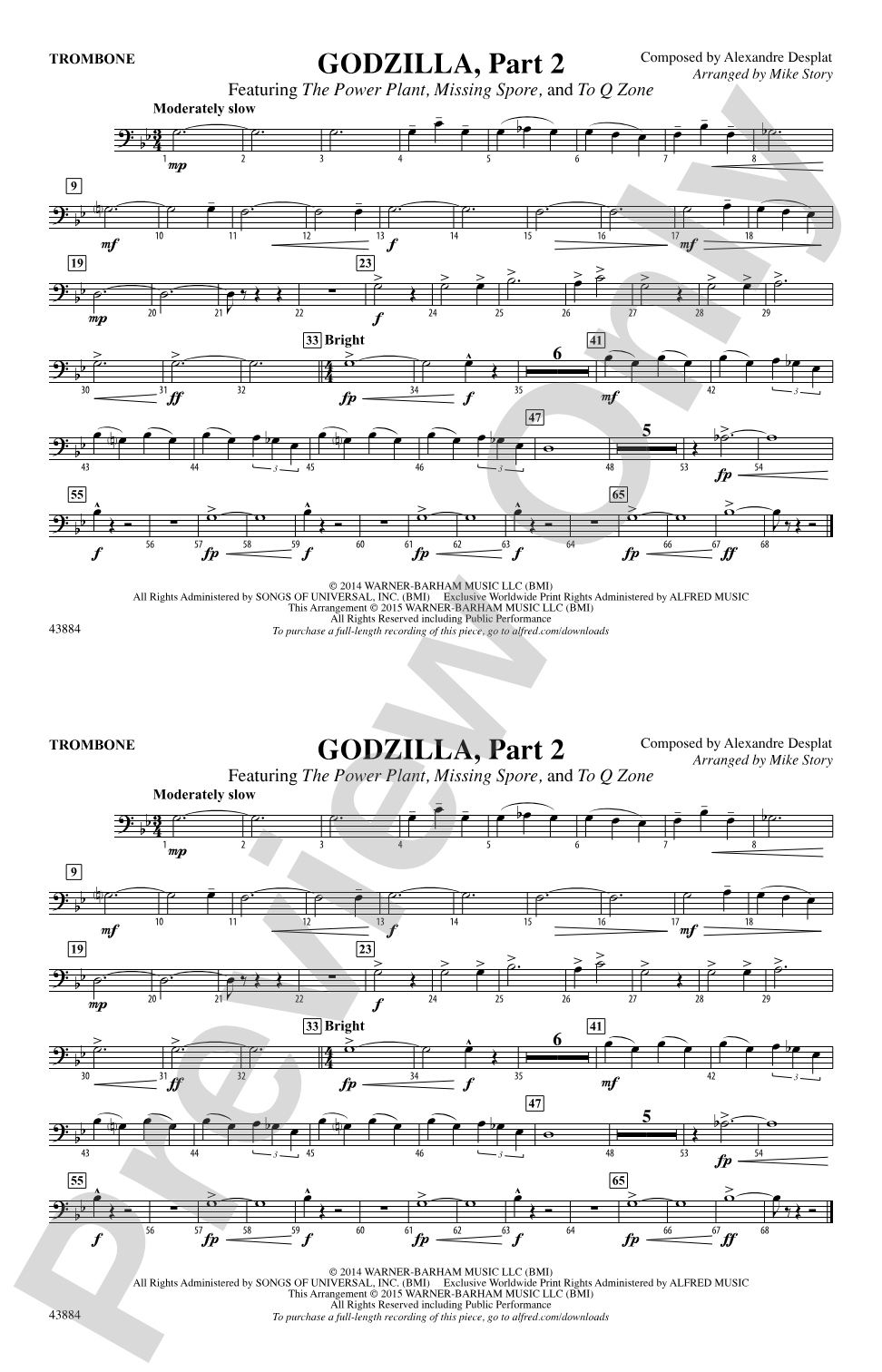 Godzilla, Part 2: 1st Trombone
