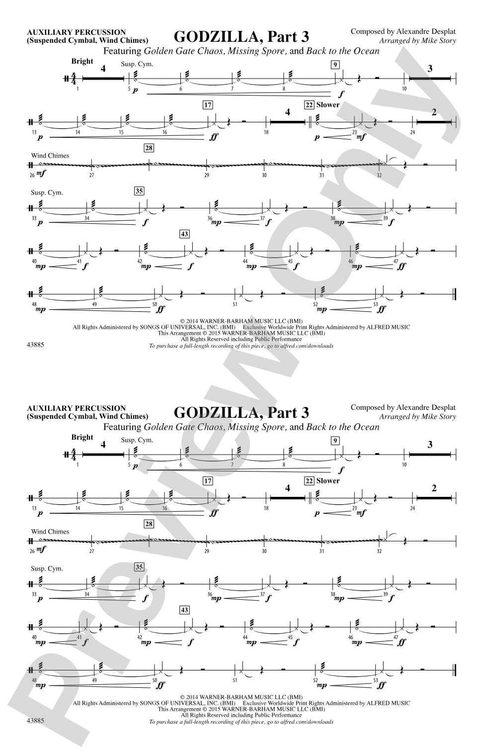 Godzilla, Part 3: Auxiliary Percussion